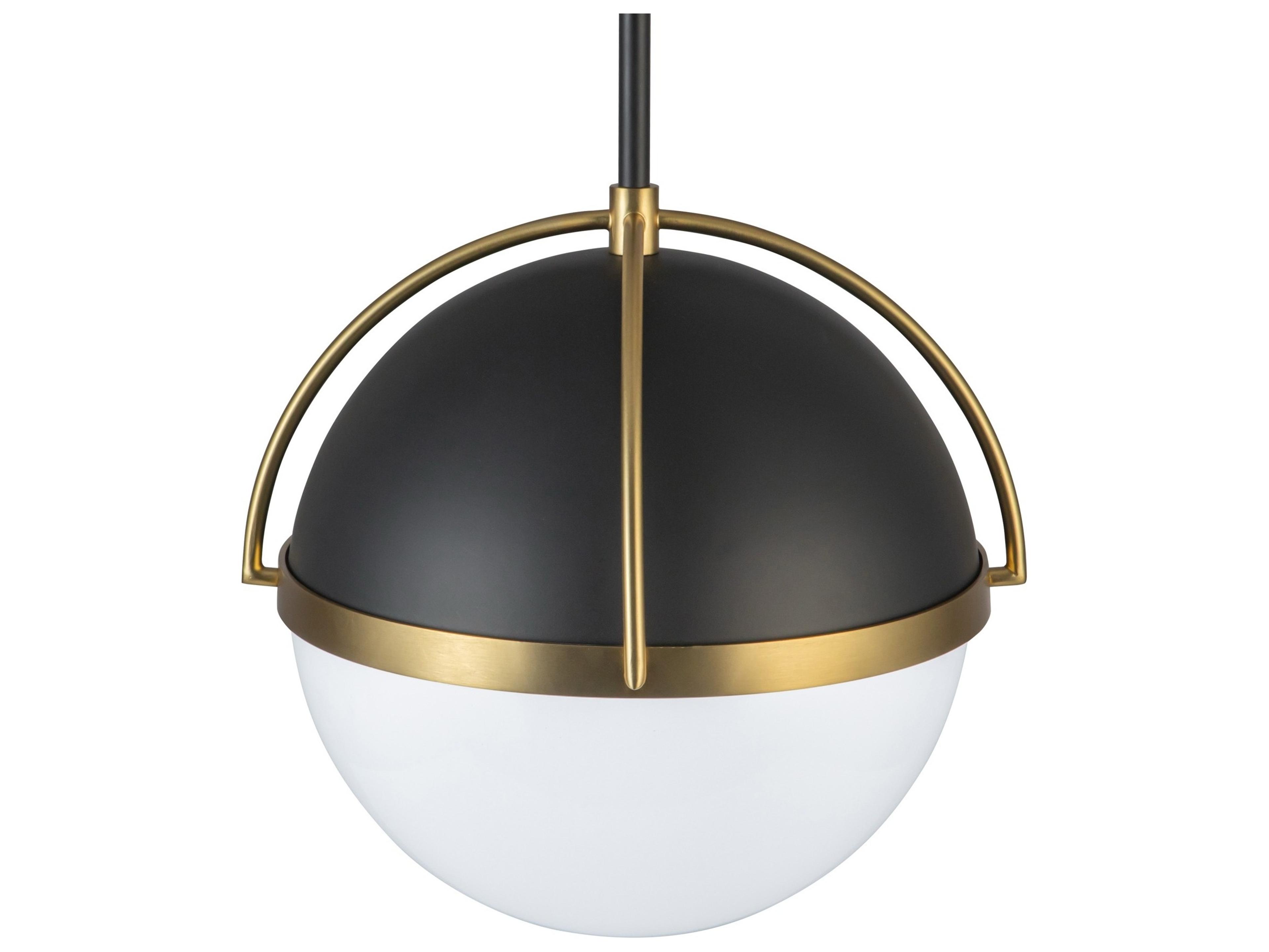 Artcraft Dahlia 1-Light Black Brushed Brass Pendant