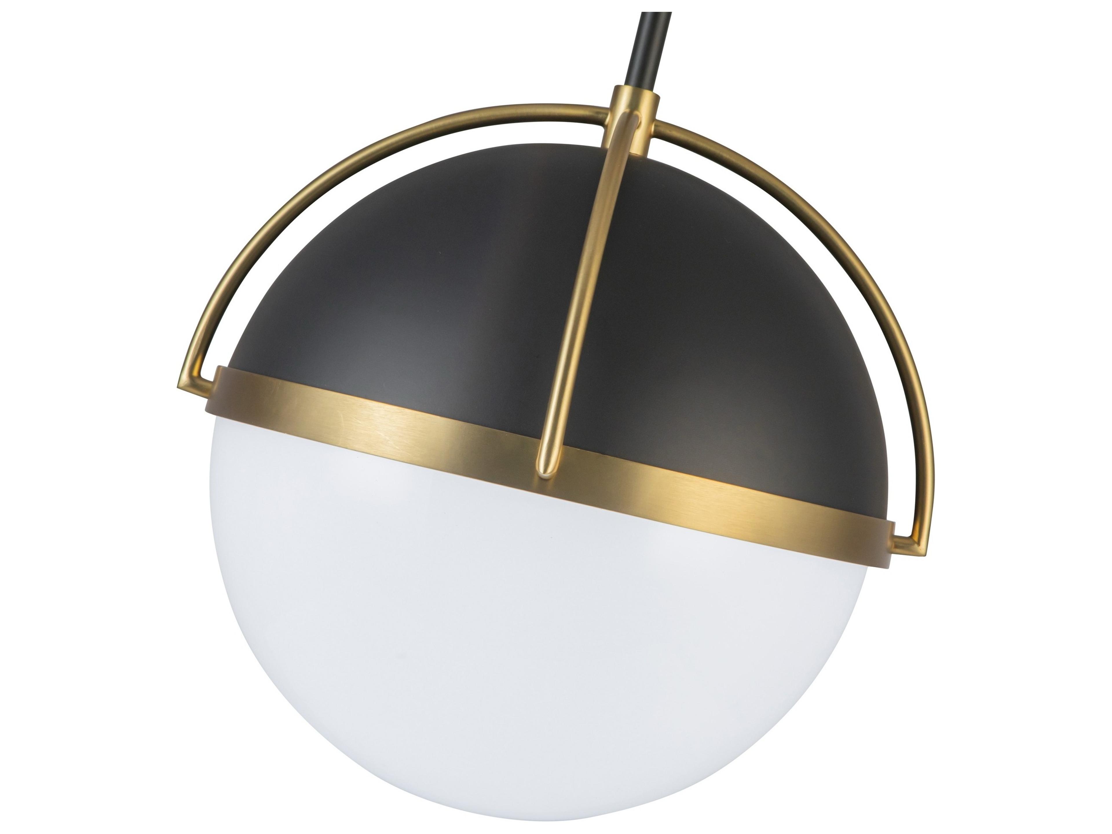 Artcraft Dahlia 1-Light Black Brushed Brass Pendant