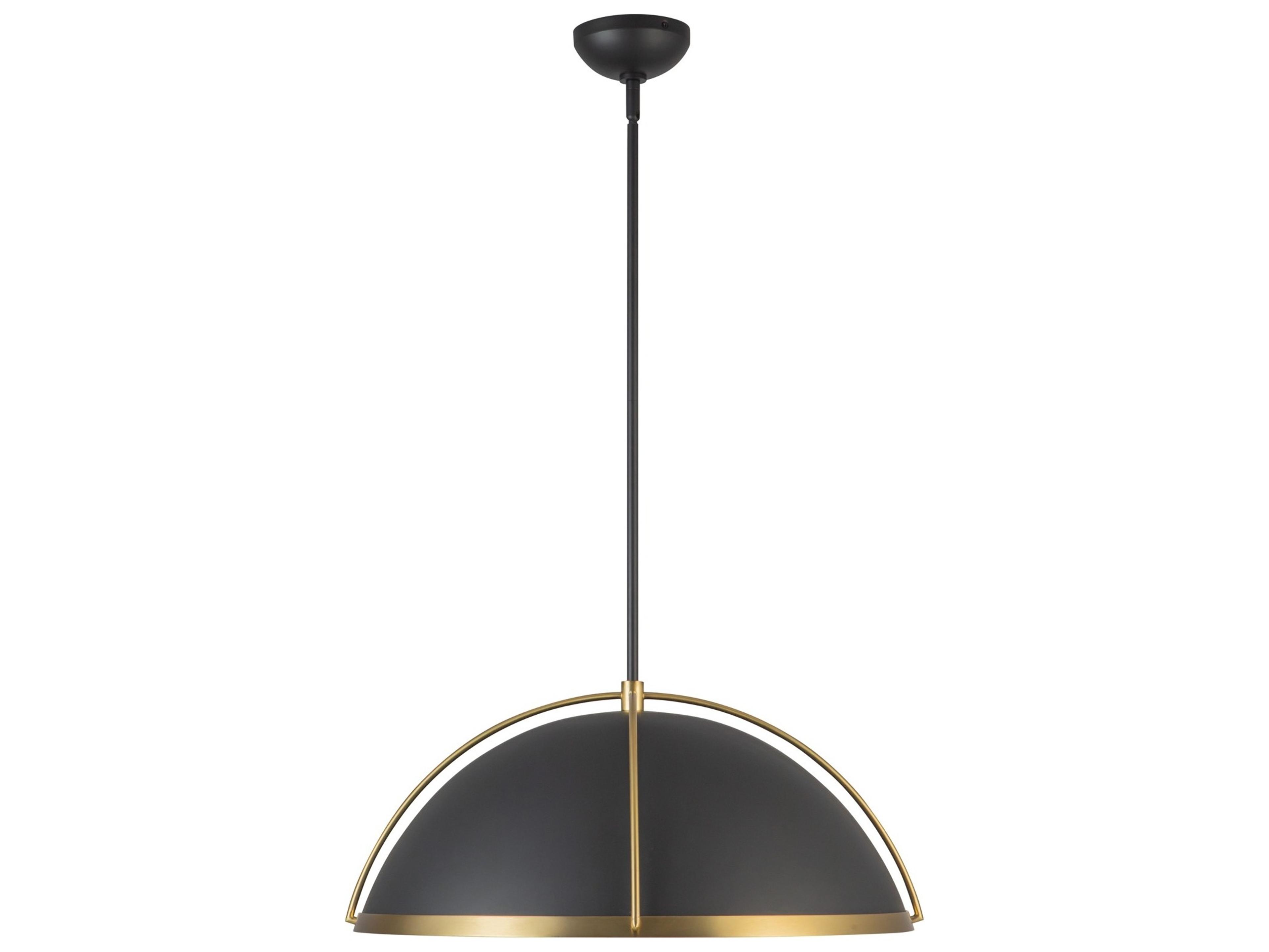 Artcraft Dahlia 1-Light Black Brushed Brass Pendant