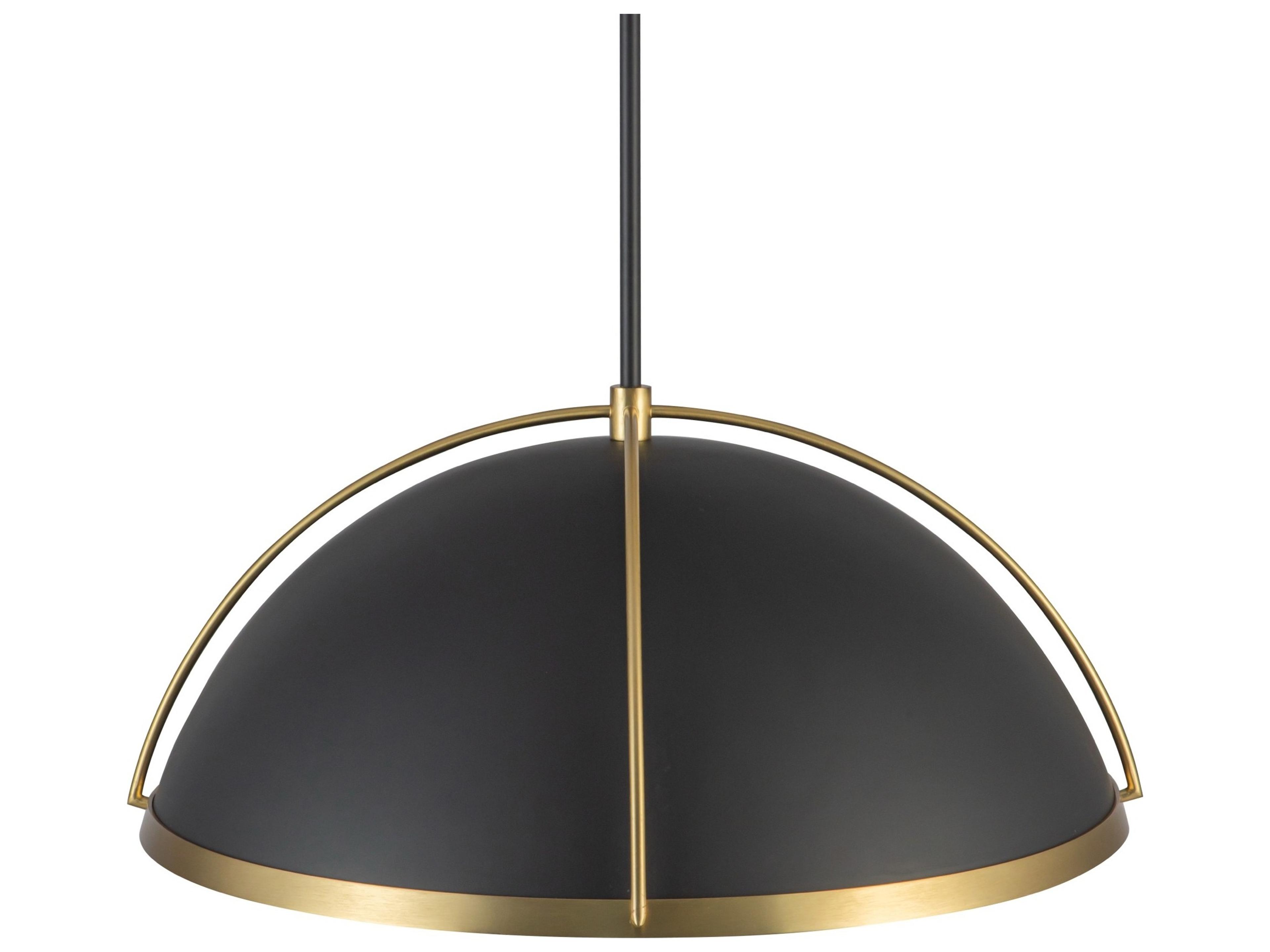 Artcraft Dahlia 1-Light Black Brushed Brass Pendant
