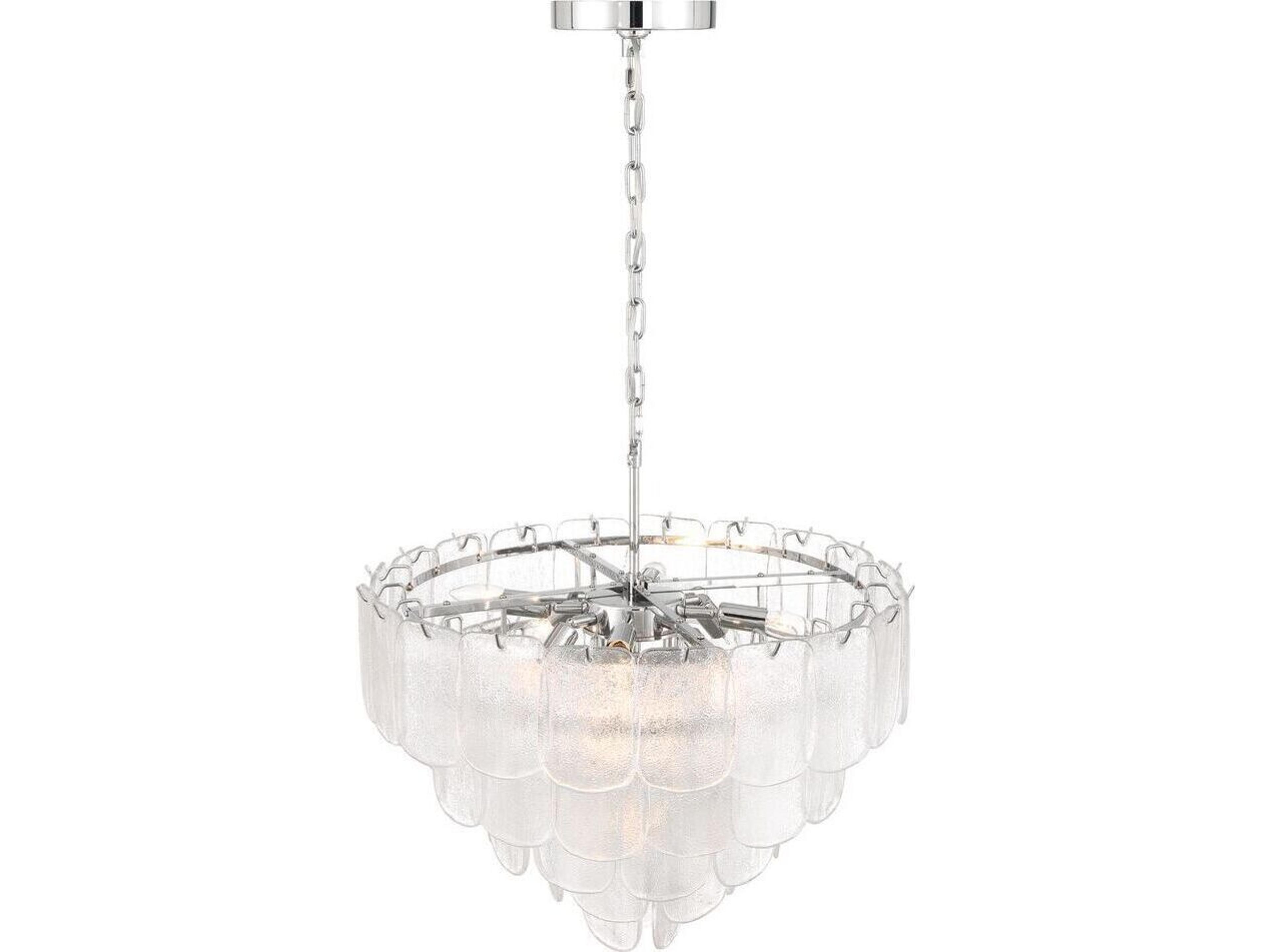 Artcraft Bianca 12 - Light Polished Nickel Off White Tiered Chandelier