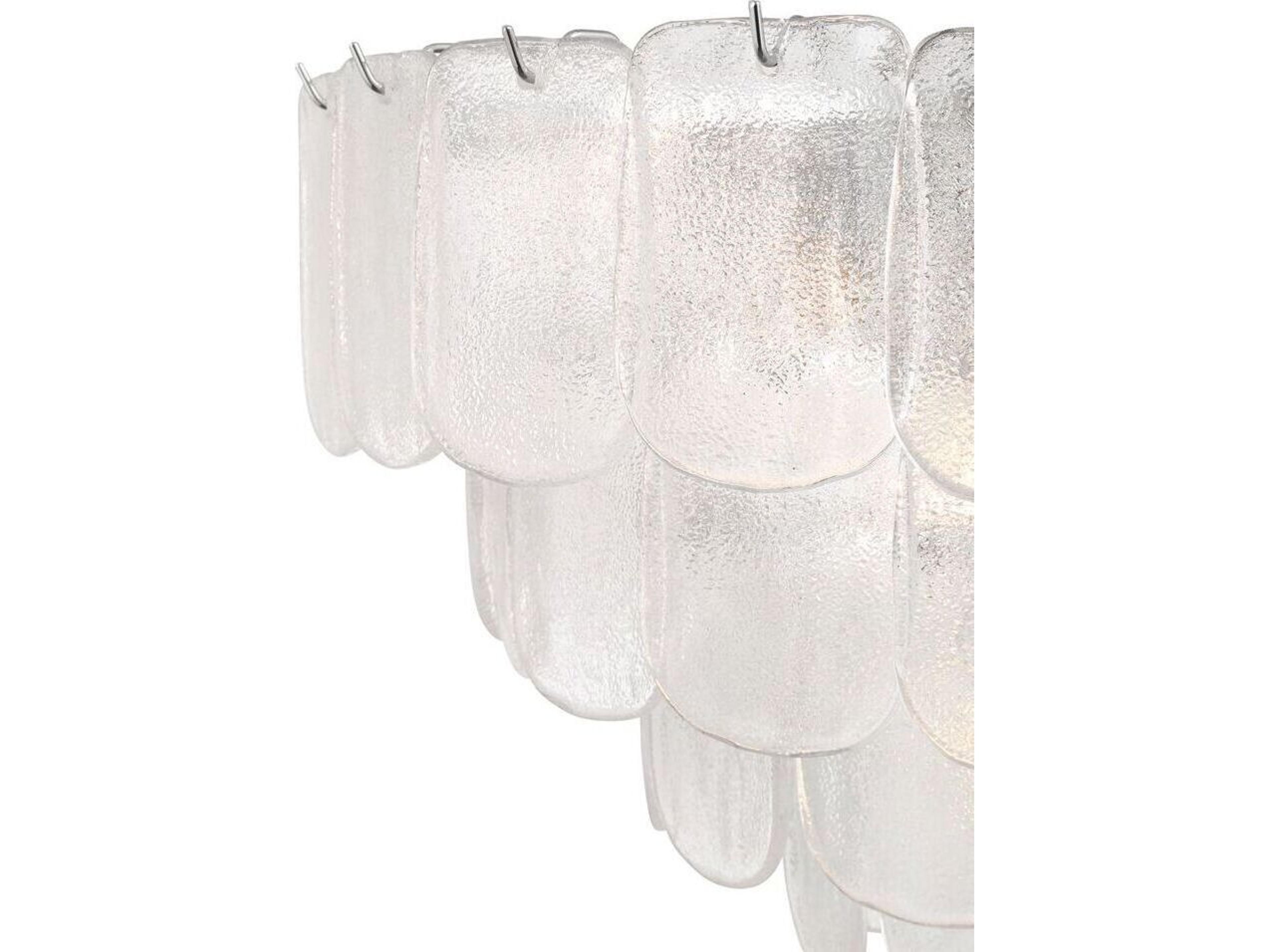 Artcraft Bianca 12 - Light Polished Nickel Off White Tiered Chandelier