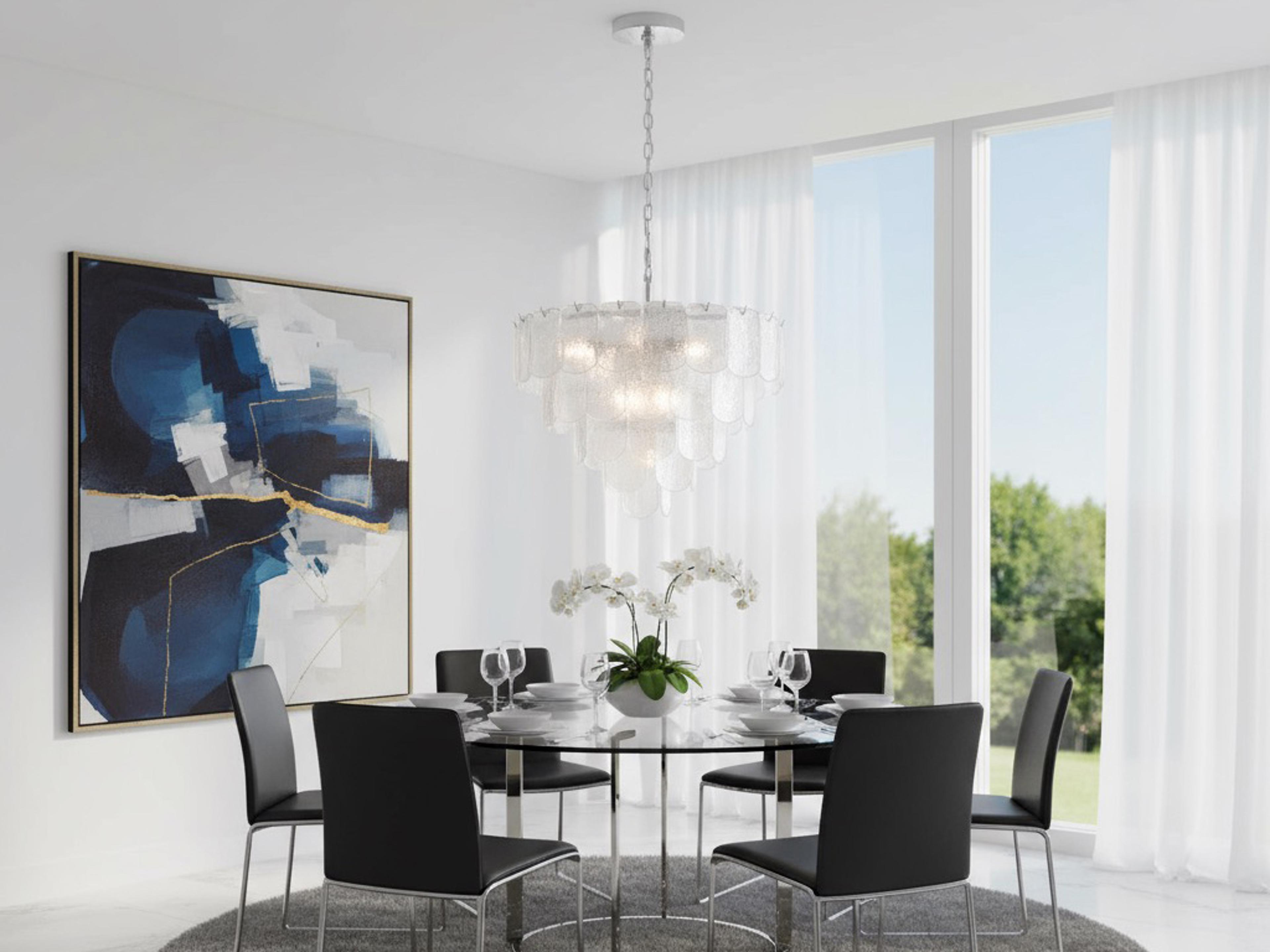 Artcraft Bianca 12-Light Polished Nickel Crystalline Smoke Chandelier