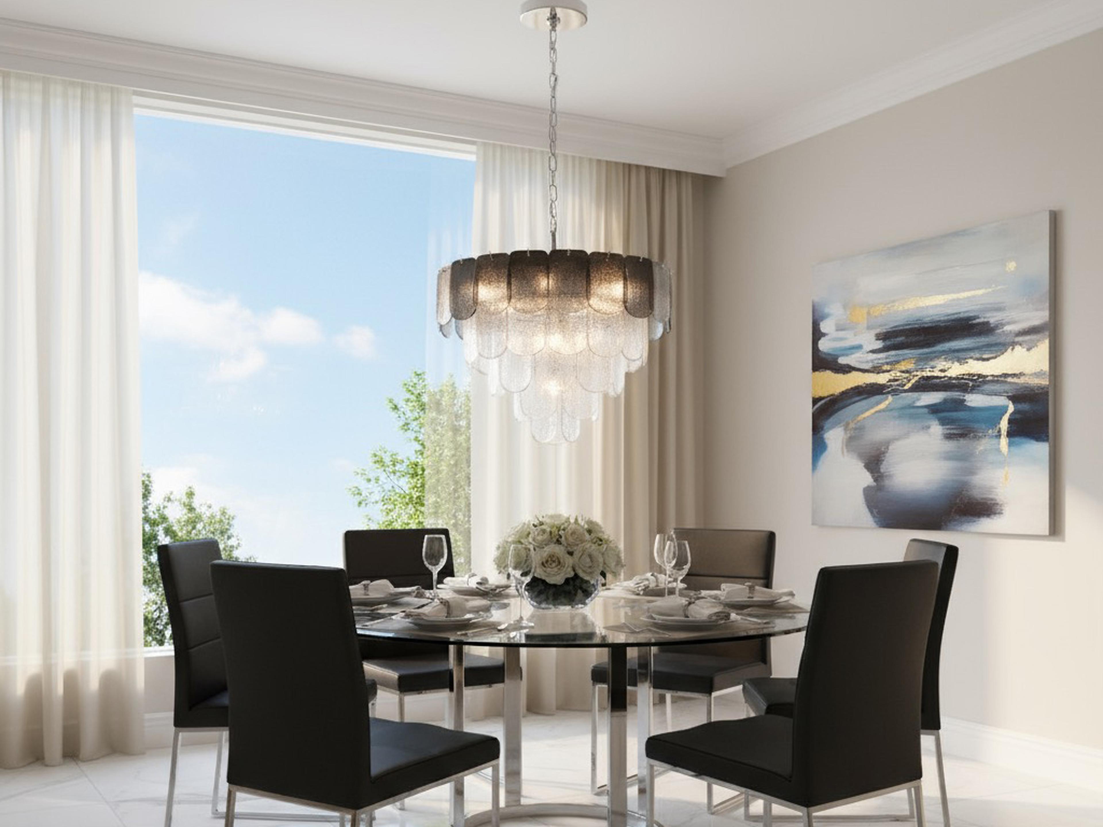 Artcraft Bianca 12-Light Polished Nickel Crystalline Smoke Chandelier