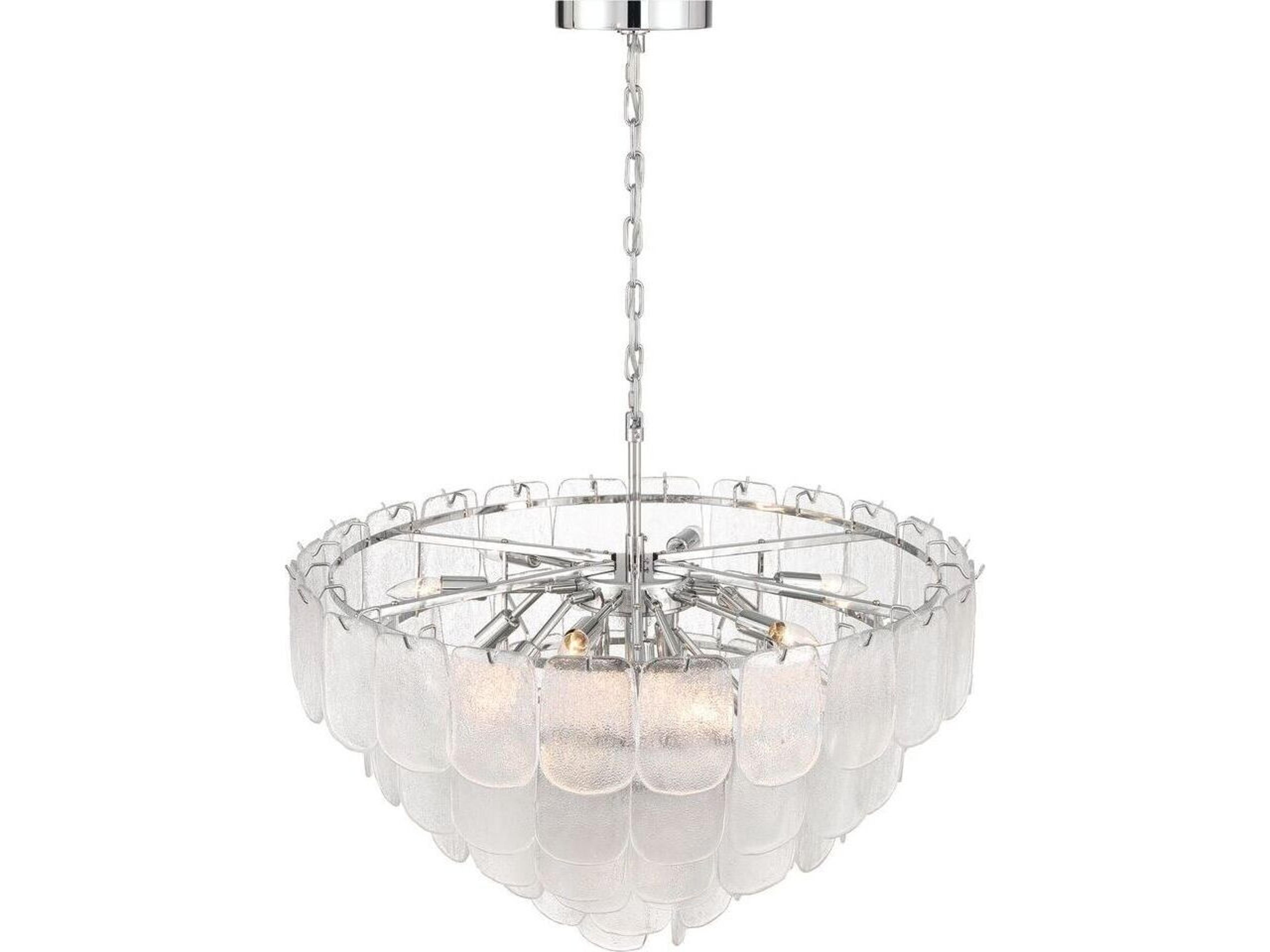 Artcraft Bianca 19 - Light Polished Nickel Off White Tiered Chandelier