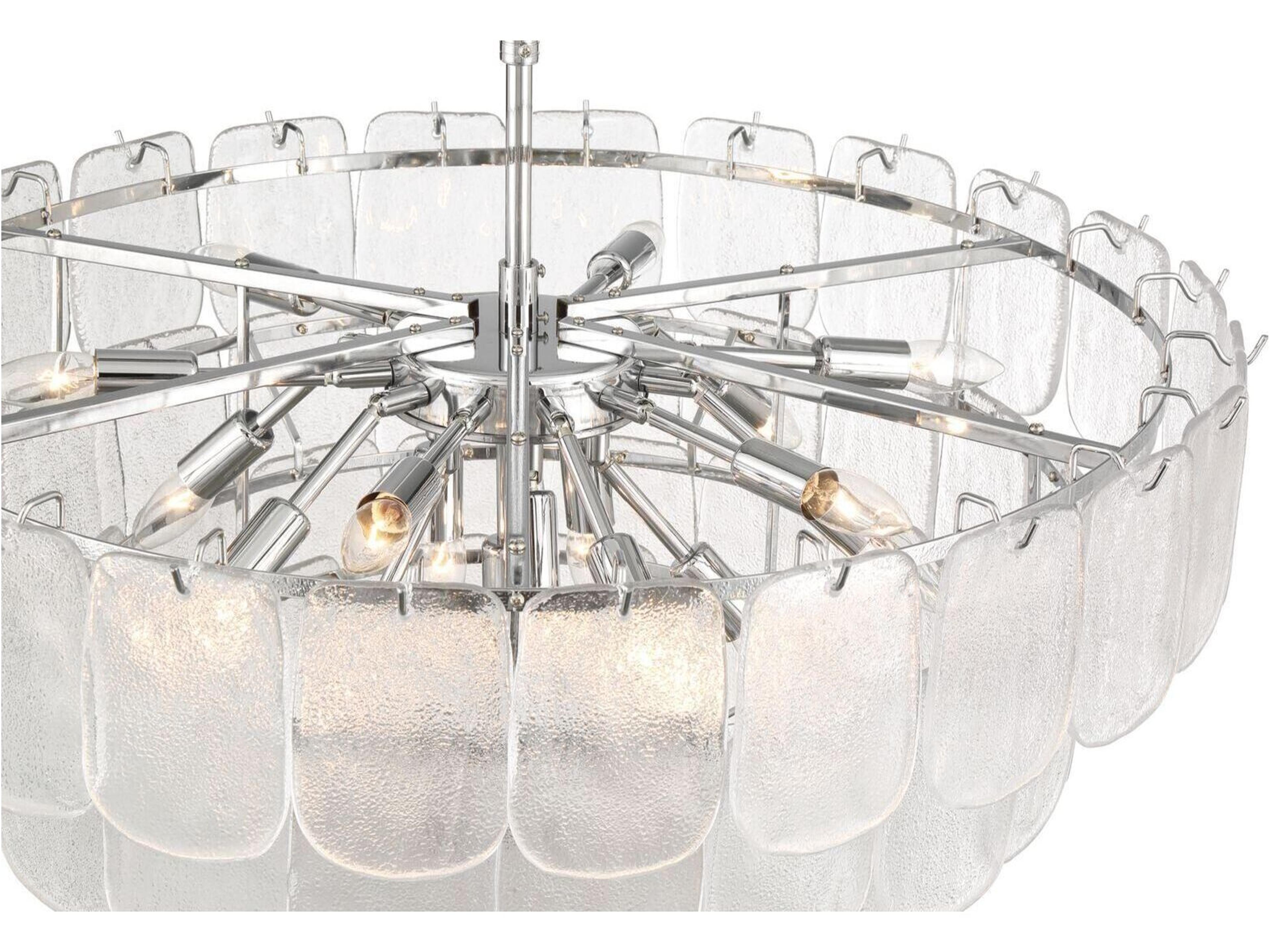 Artcraft Bianca 19 - Light Polished Nickel Off White Tiered Chandelier