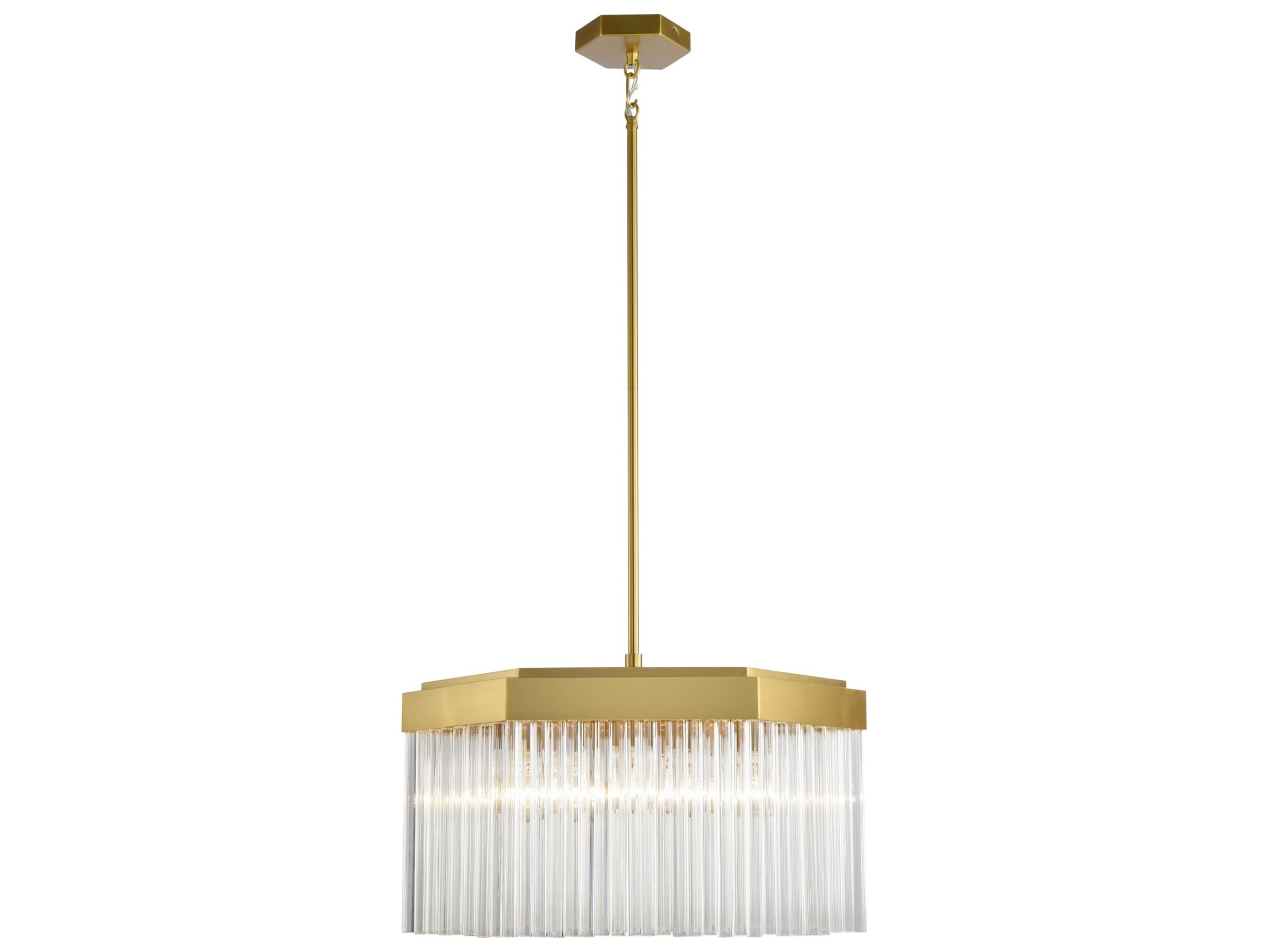 Artcraft Emma 7-Light Brushed Brass Geometric Pendant