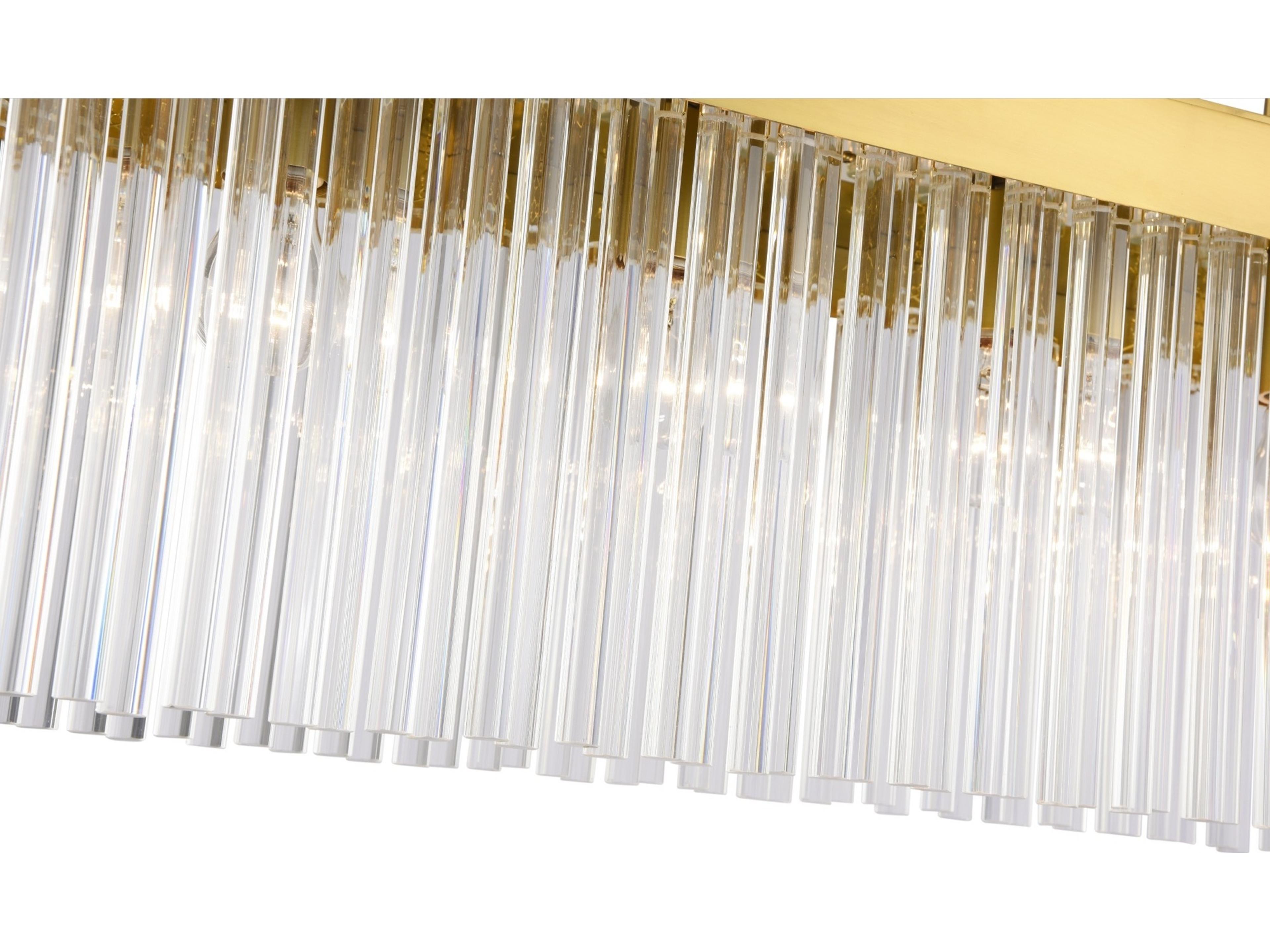 Artcraft Emma 7-Light Brushed Brass Linear Island Pendant