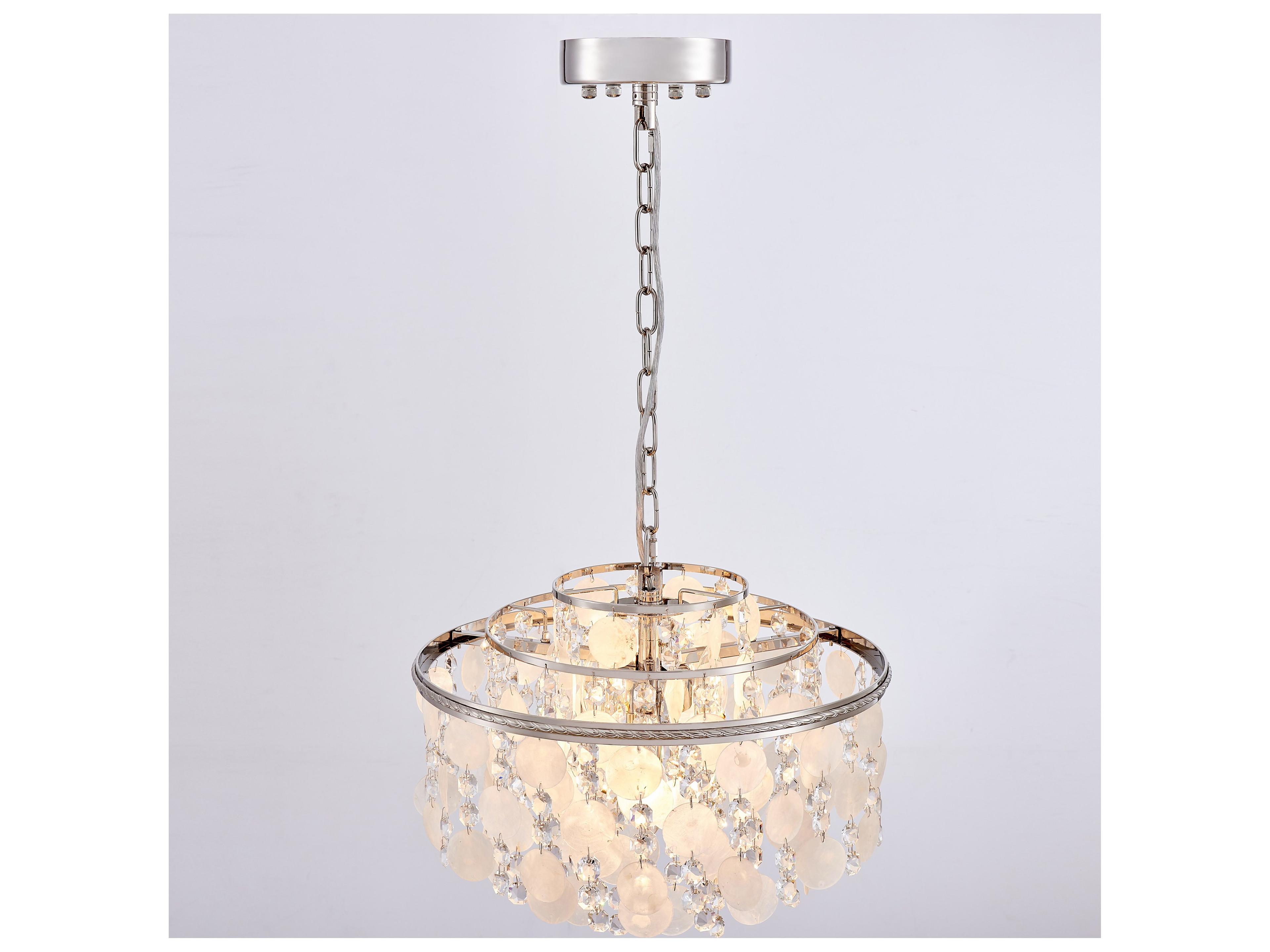 Artcraft Avara 6-Light Polished Nickel Round Tiered Chandelier