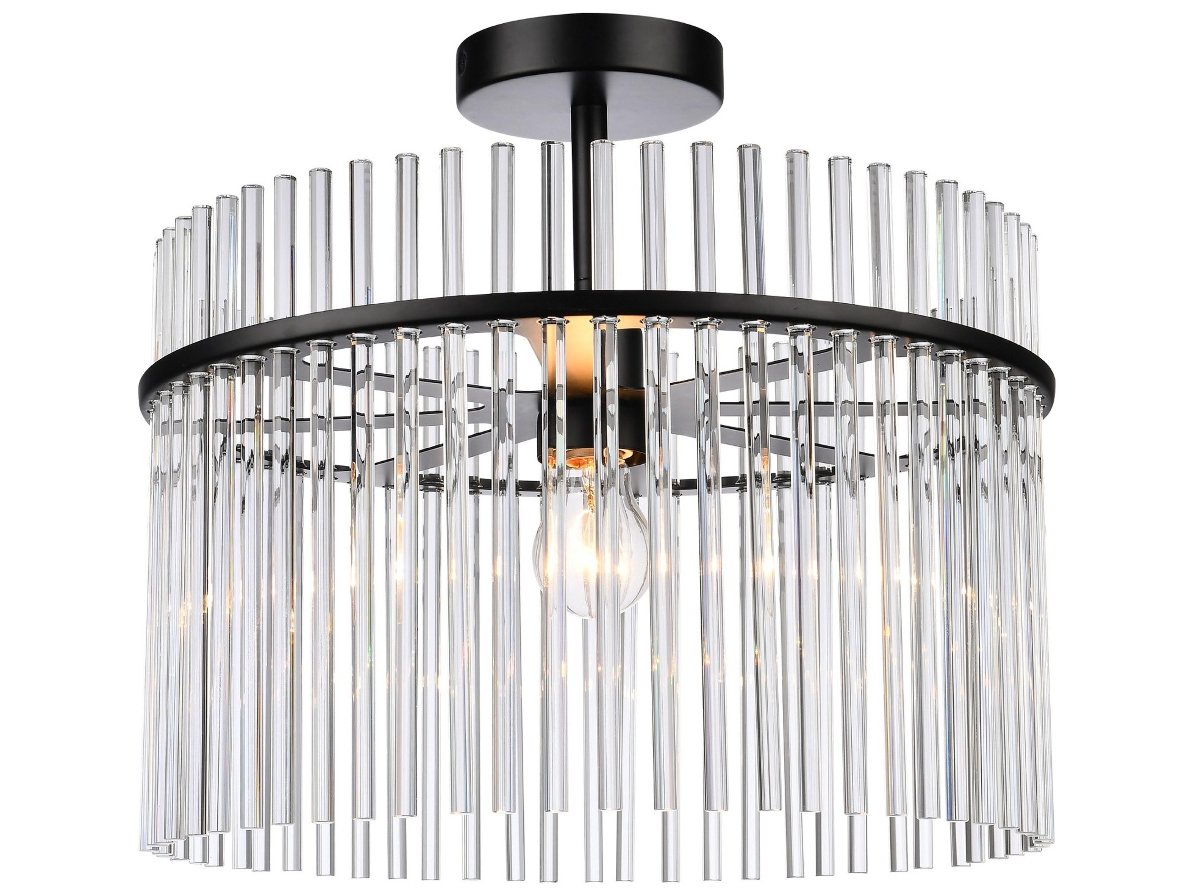 Ava Convertible Semi-Flush Mount Modern Black Fixture