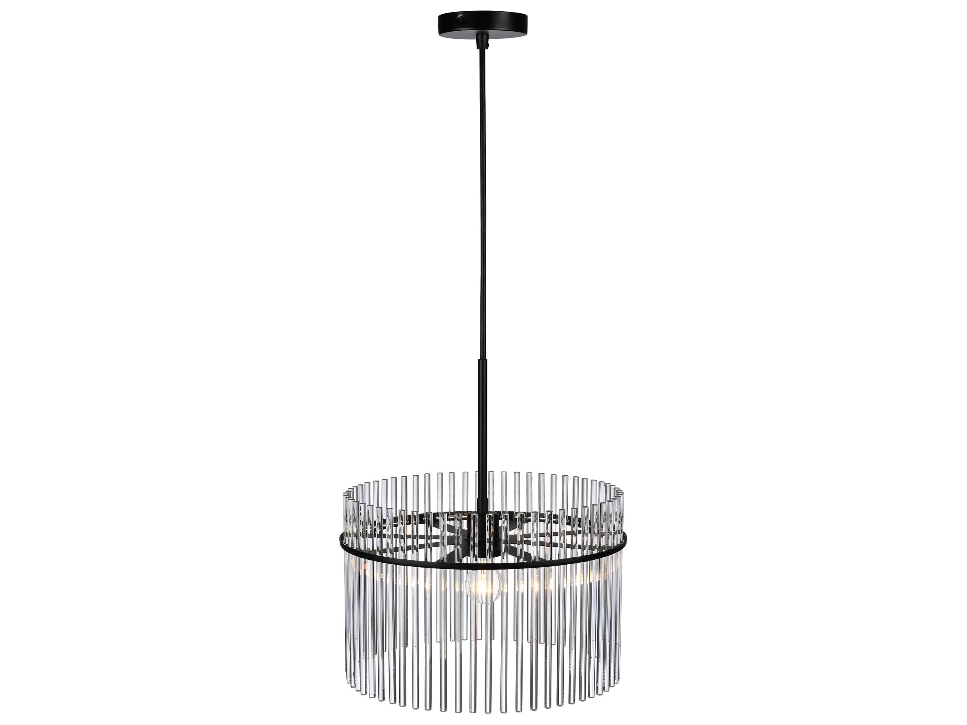 Artcraft Ava 1-Light Black Semi Flush Mount