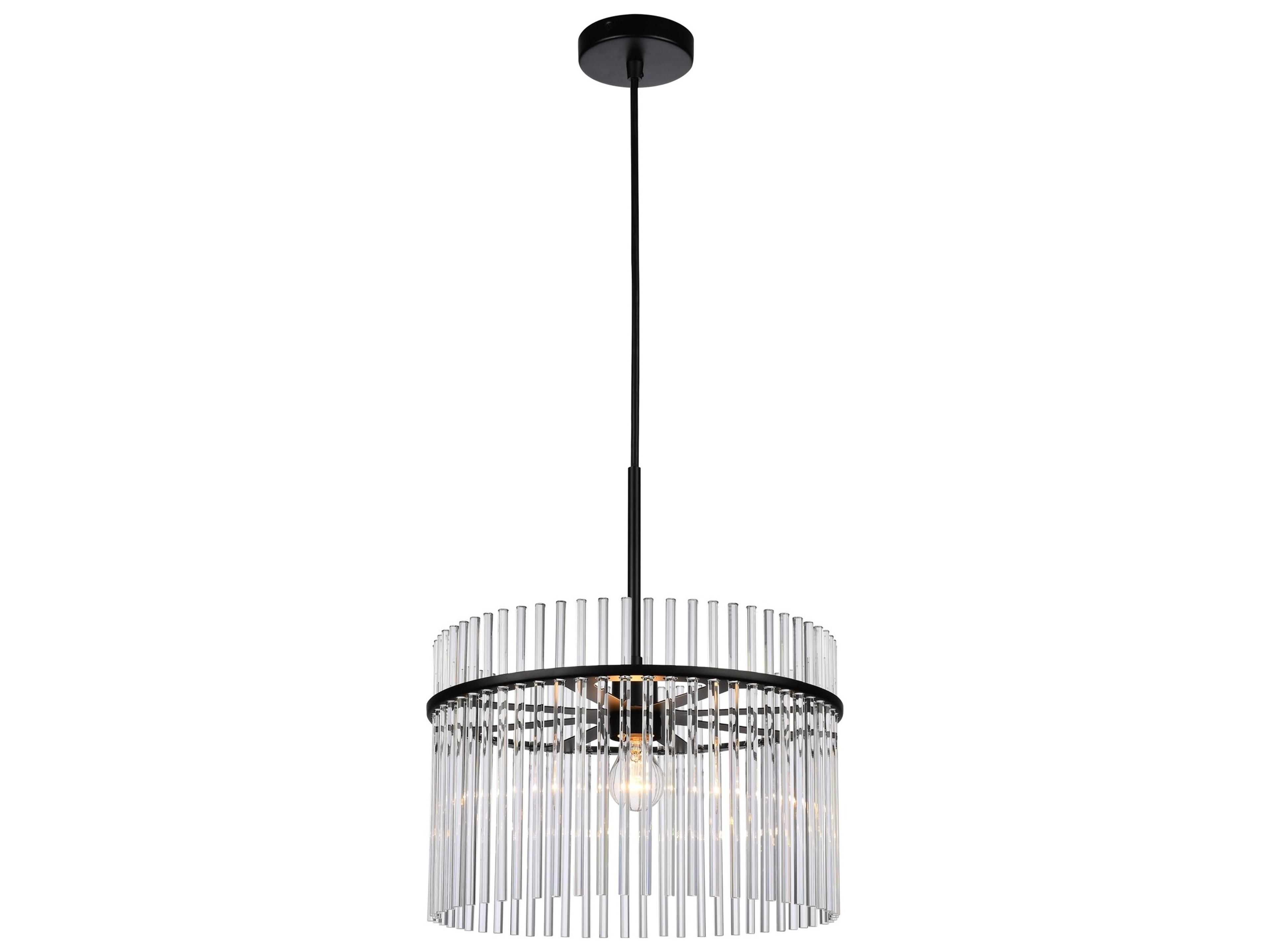 Artcraft Ava 1-Light Black Semi Flush Mount