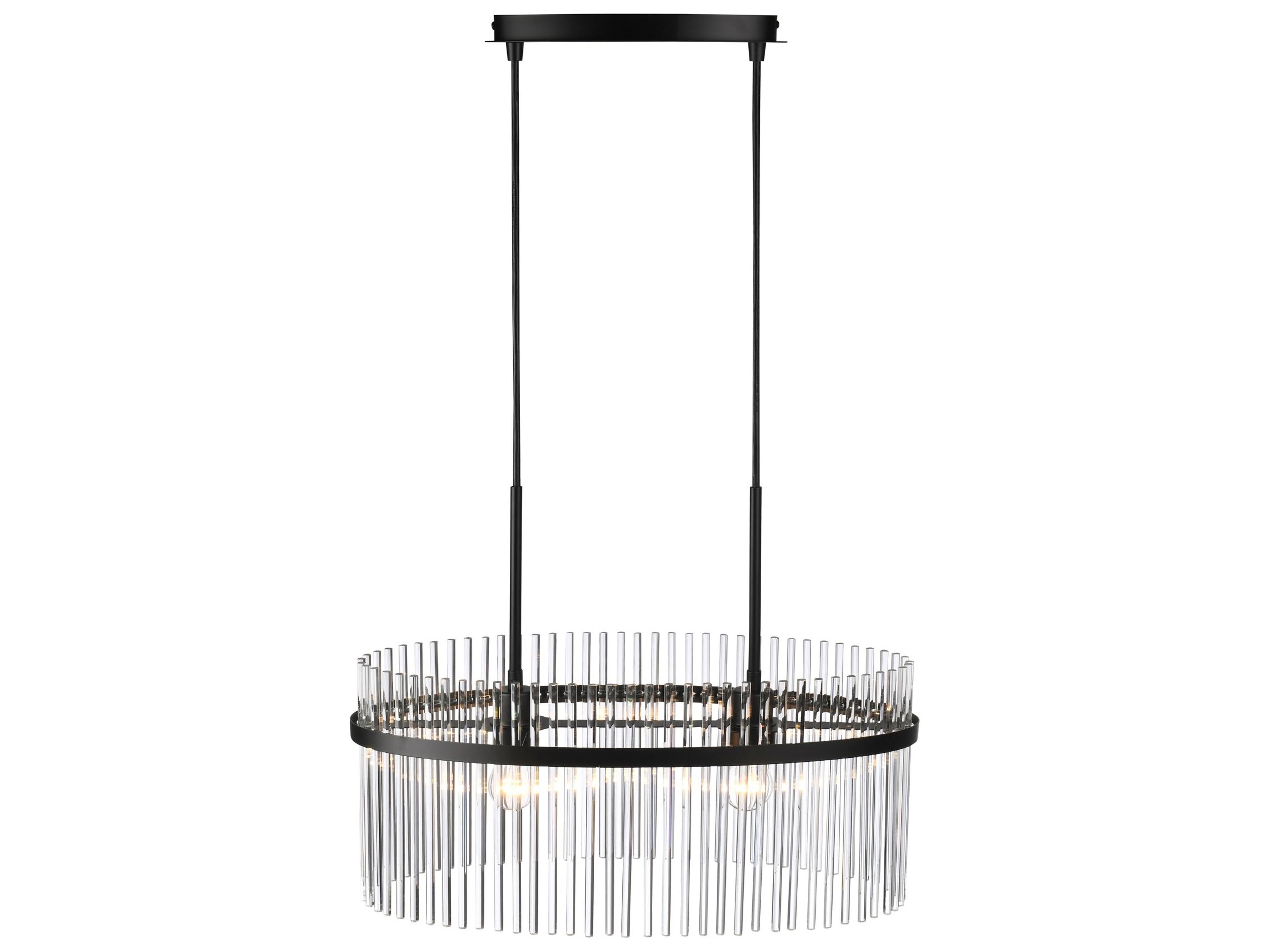 Artcraft Ava 2-Light Black Drum Round Island Pendant