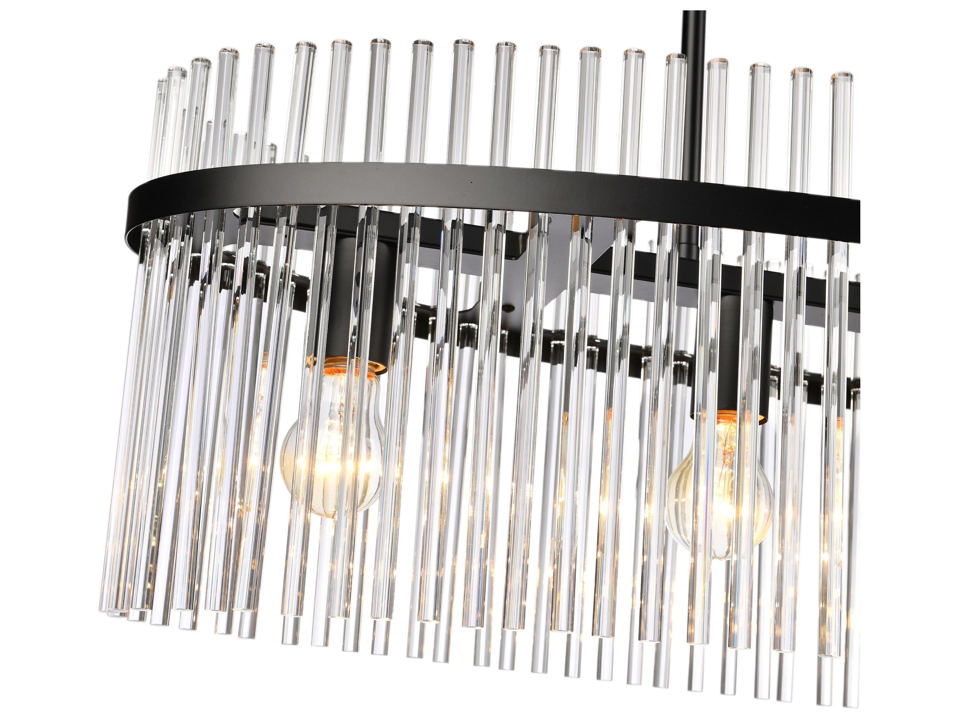 Artcraft Ava 4-Light Black Geometric Island Pendant