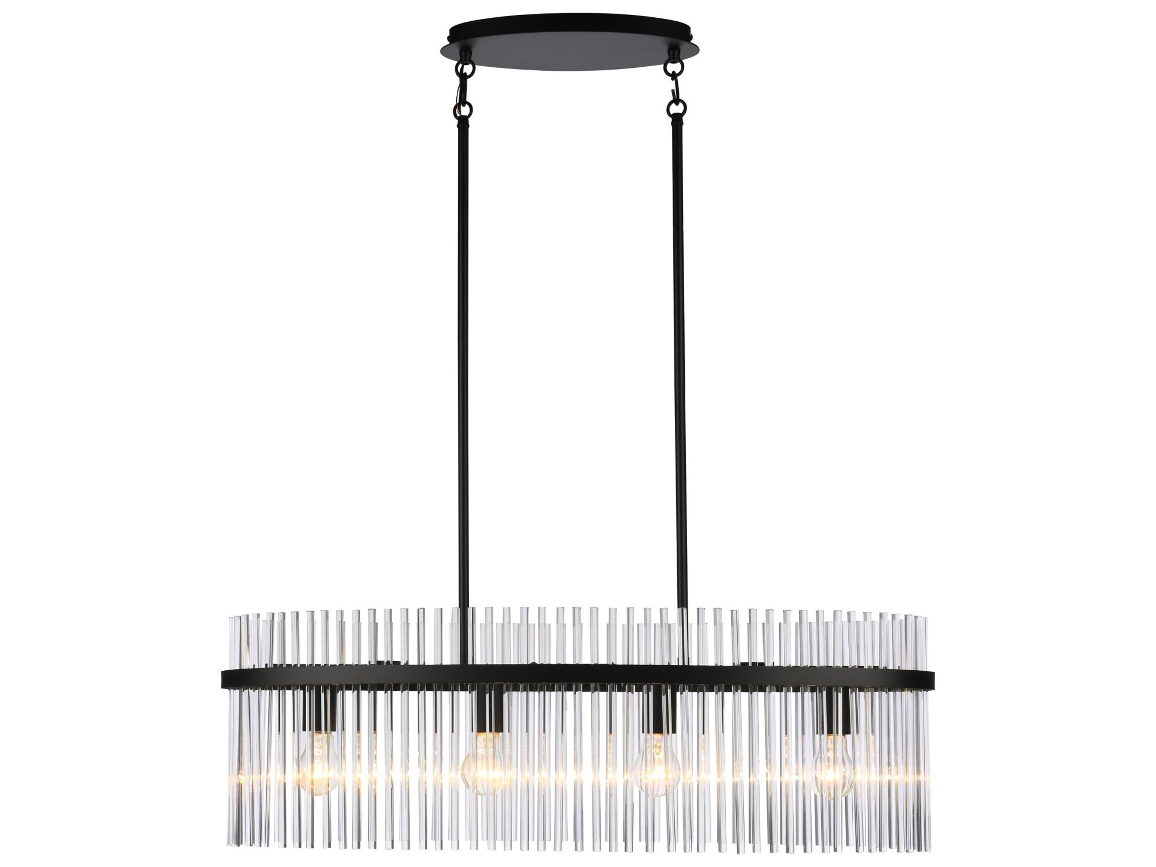 Artcraft Ava 4-Light Black Geometric Island Pendant