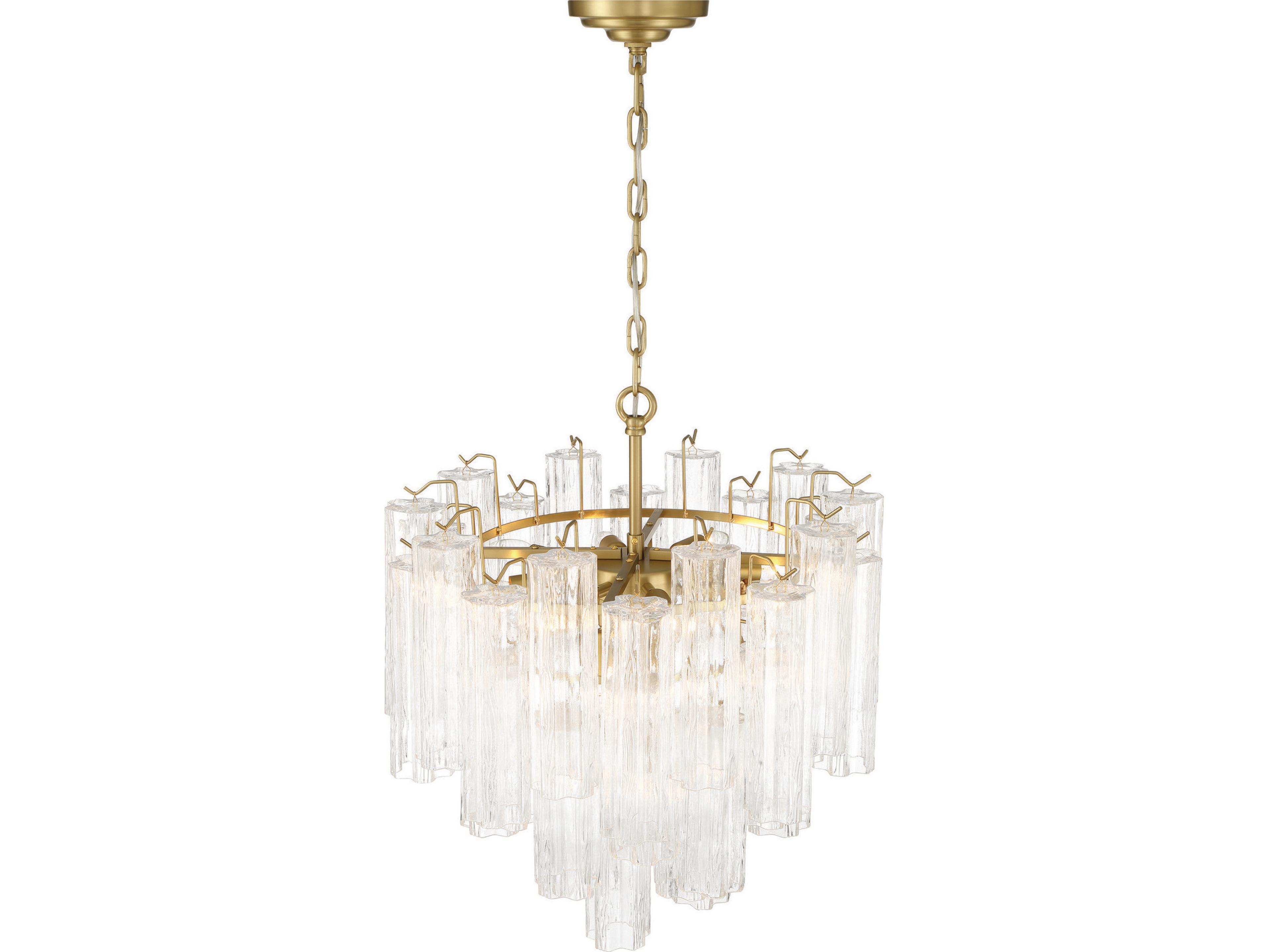 Artcraft Sophia 11 - Light Brass Off White Tiered Chandelier