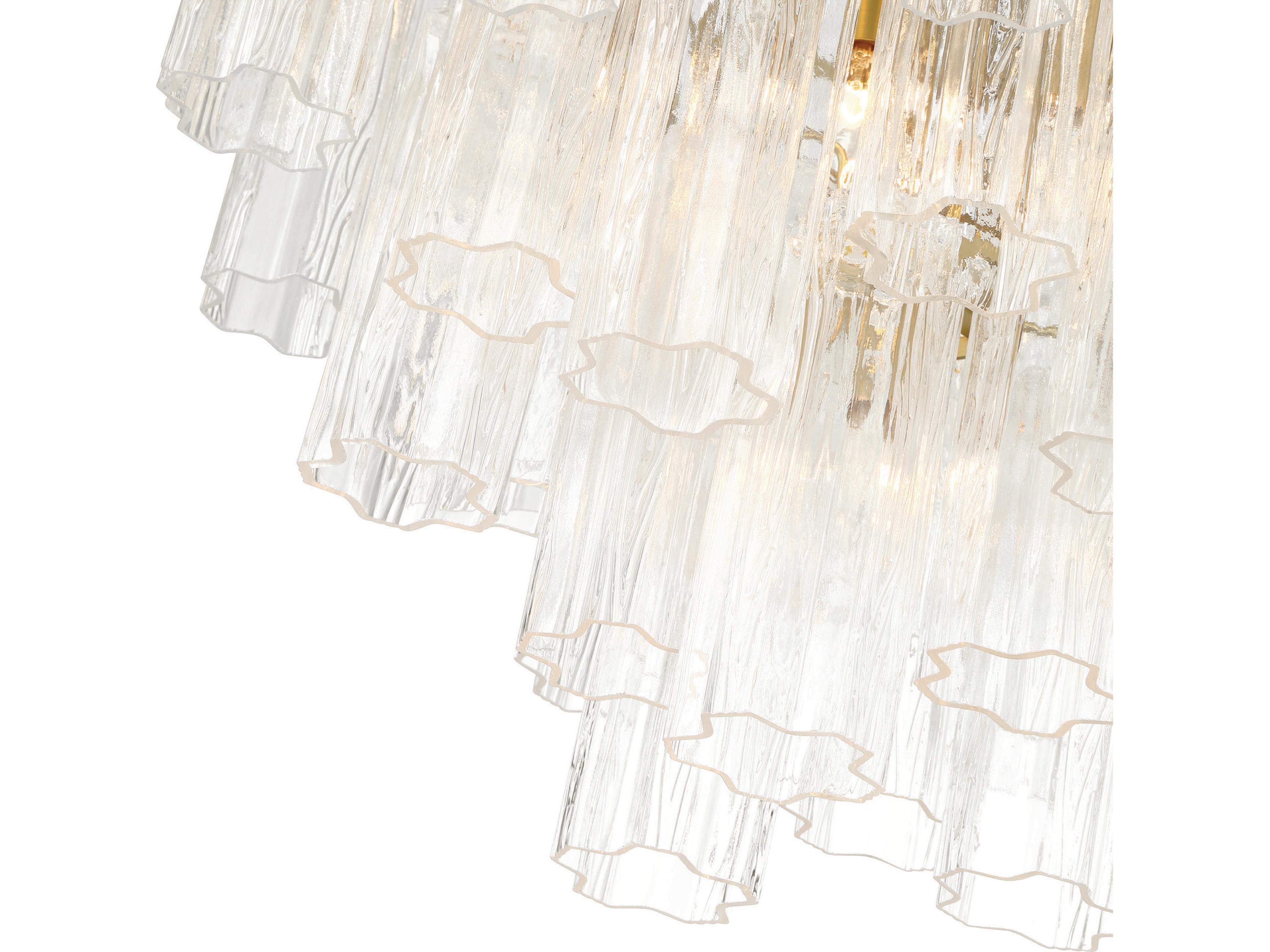 Artcraft Sophia 11 - Light Brass Off White Tiered Chandelier