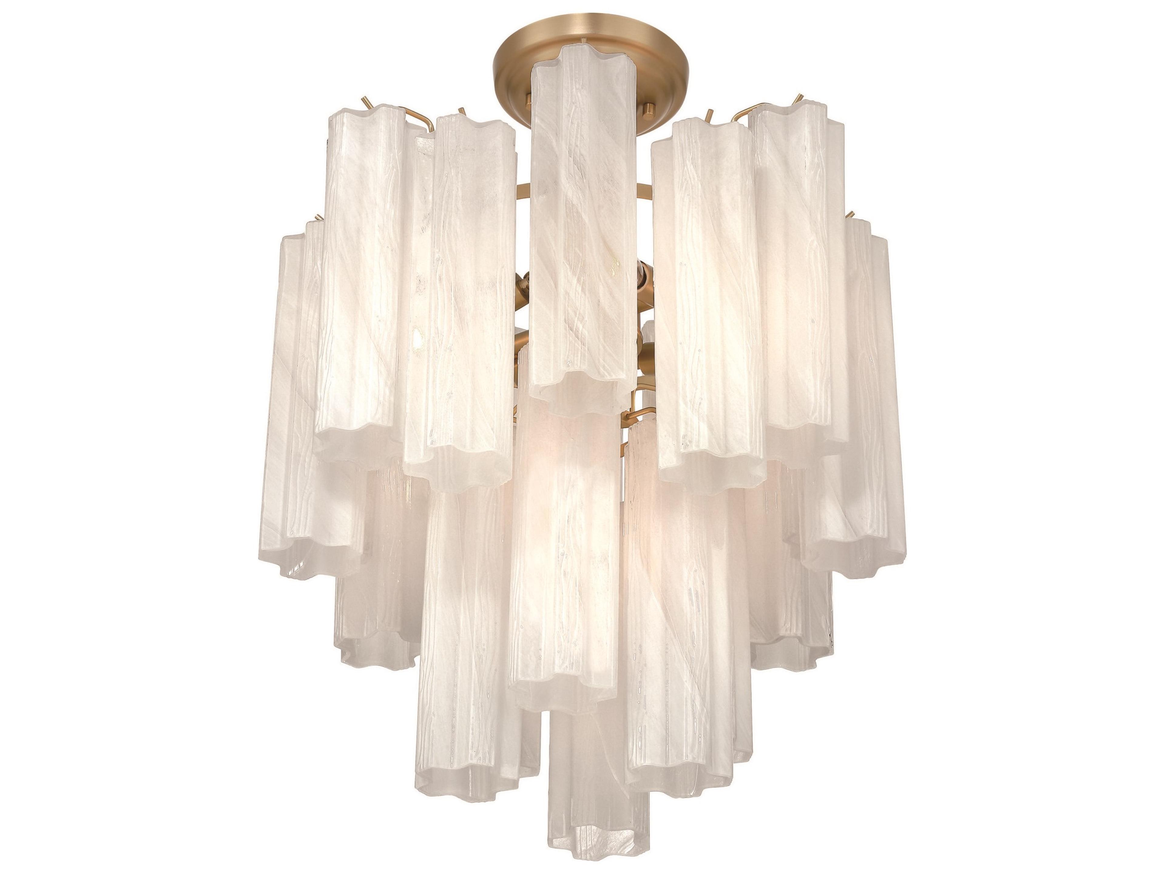 Artcraft Sophia 5-Lights Brushed Brass Semi Flush Mount