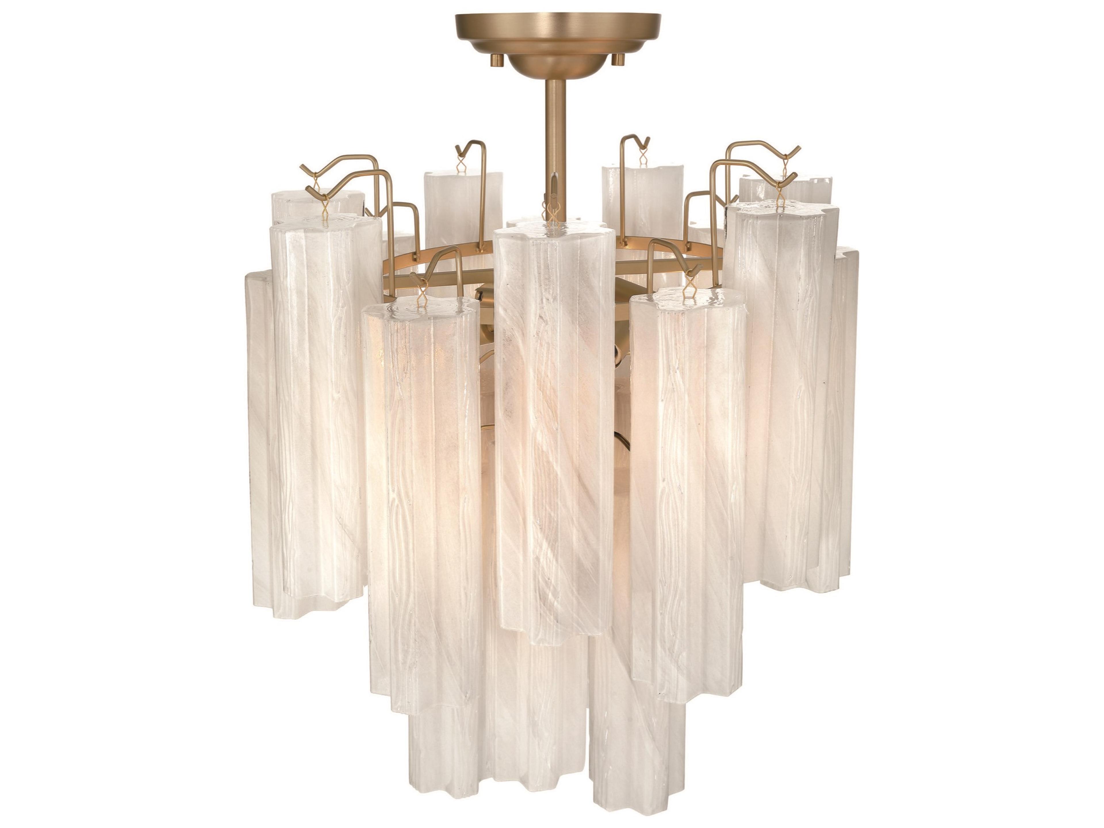 Artcraft Sophia 5-Lights Brushed Brass Semi Flush Mount