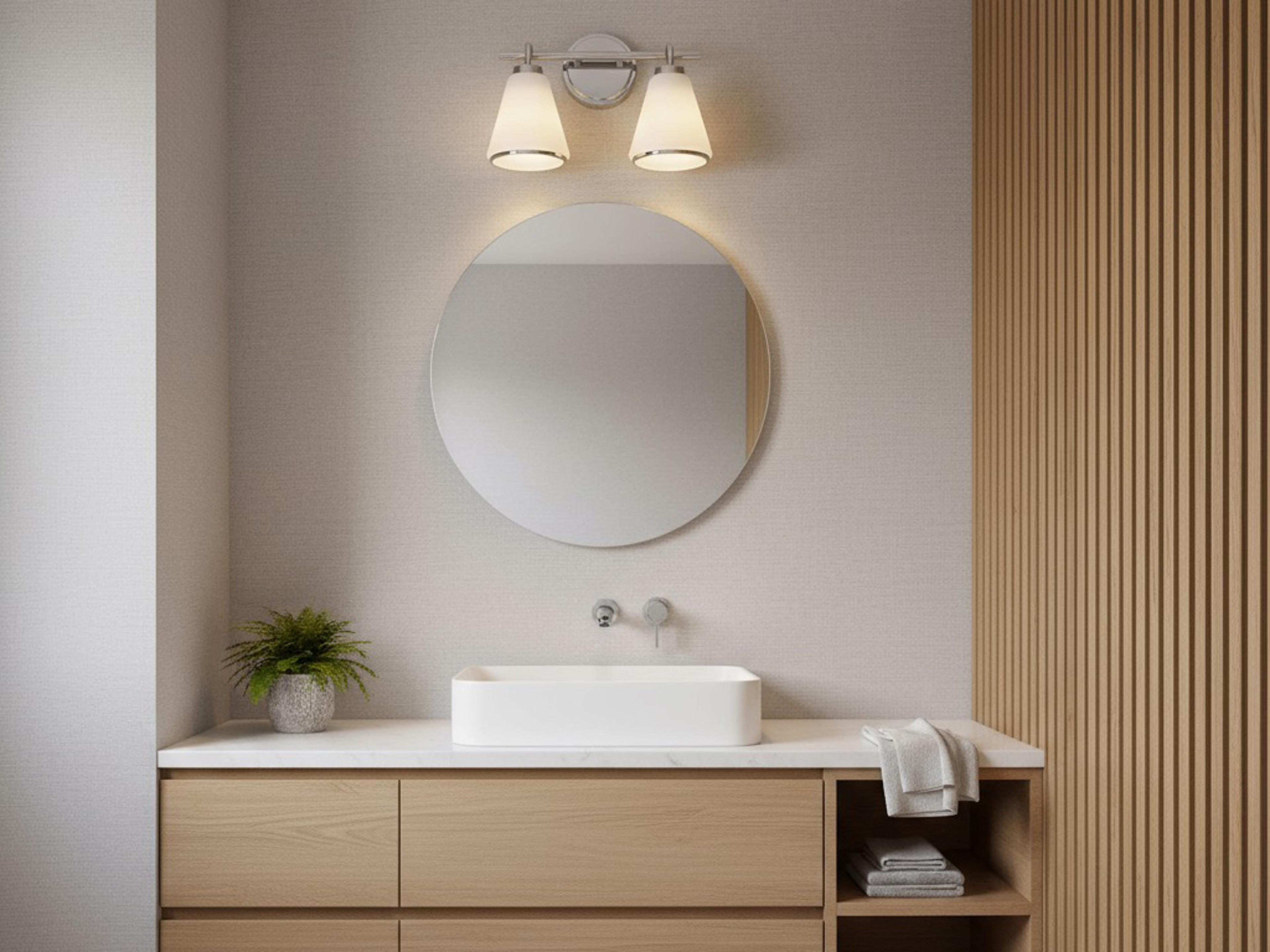 Artcraft Zoey 2-Light Polished Nickel Vanity Light