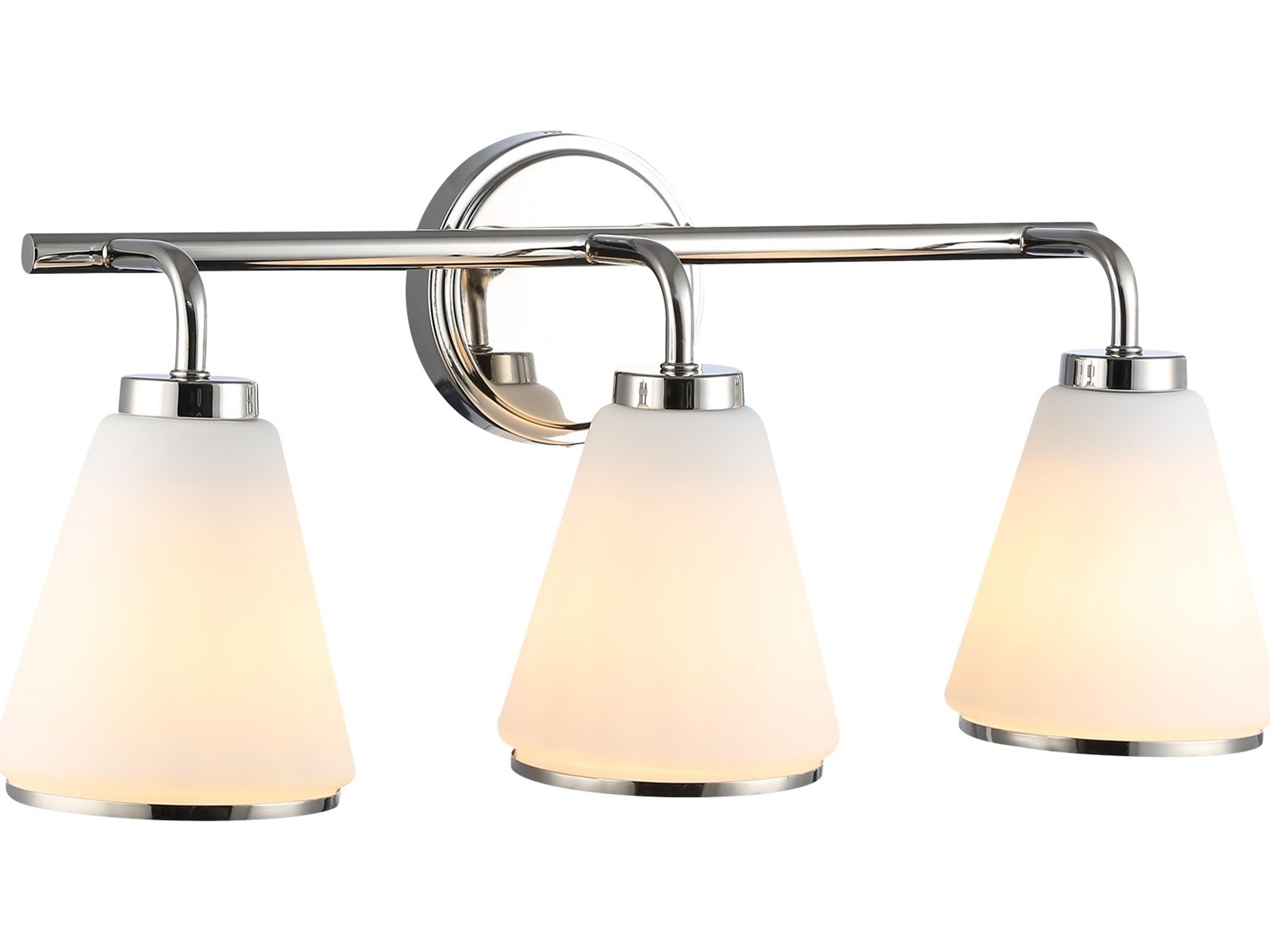 Artcraft Zoey 3-Light Polished Nickel Vanity Light