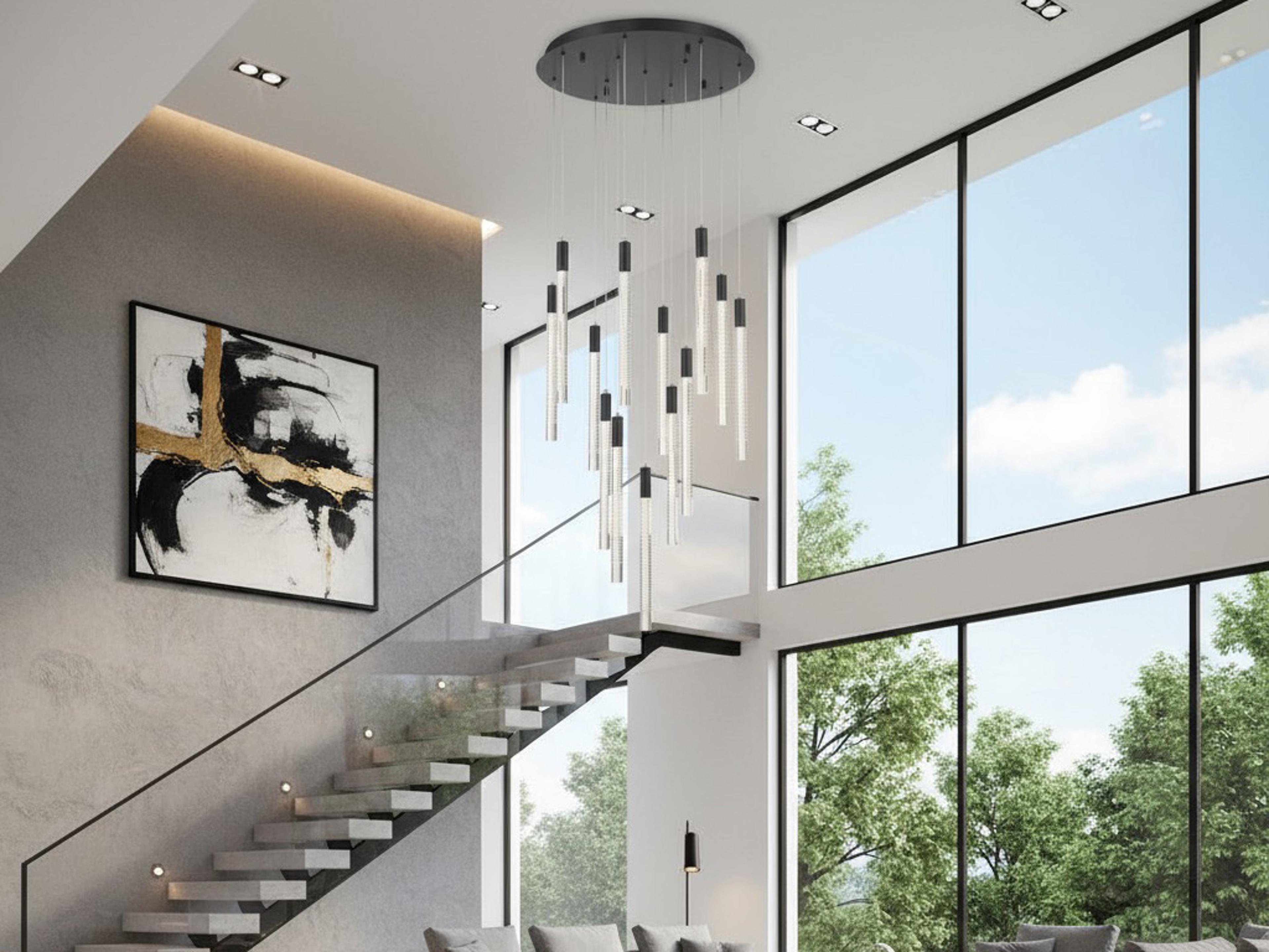 Artcraft Celine 13-Light Black Cylinder Pendant