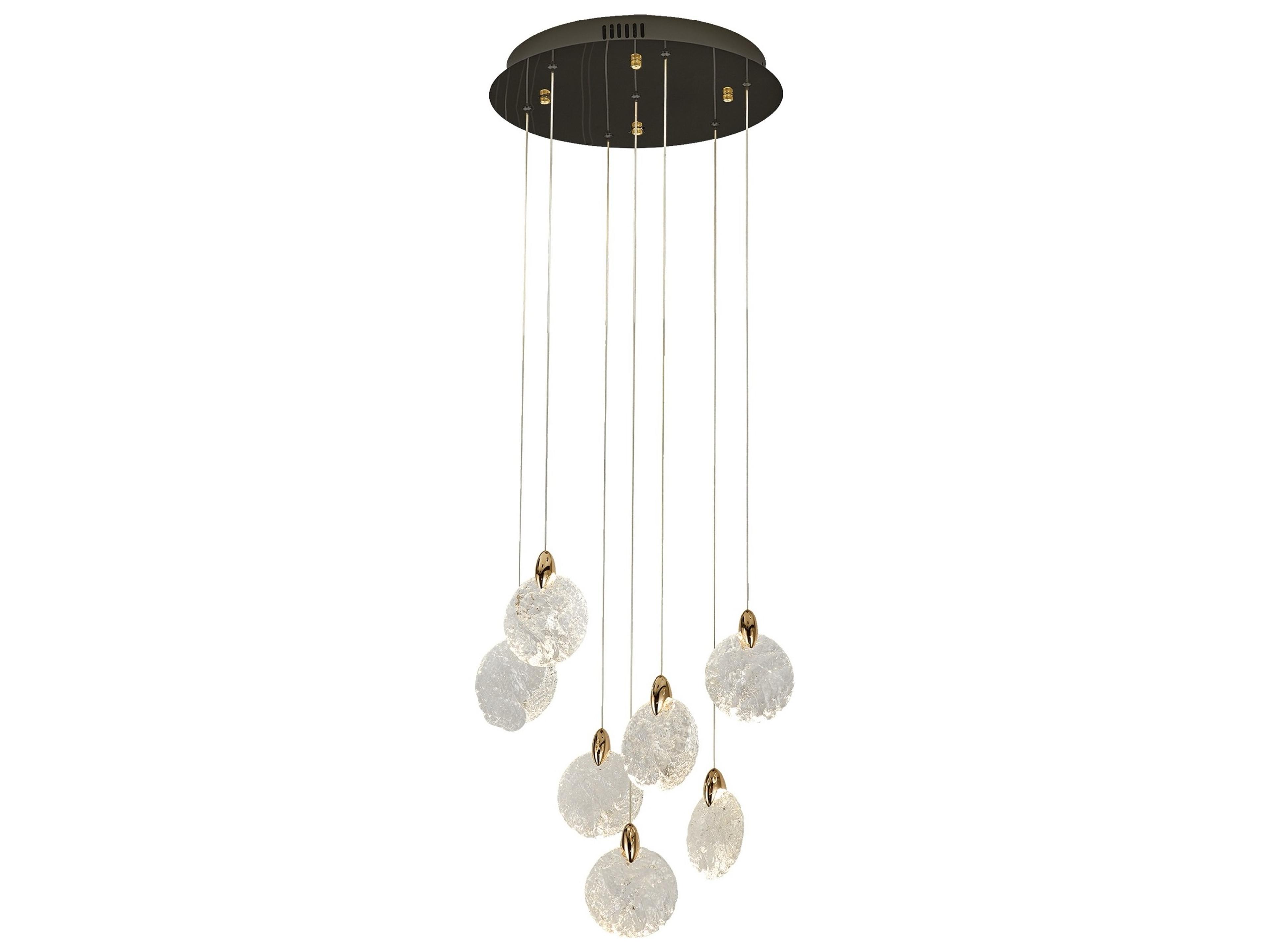 Snowflake LED Chandelier Modern Brass Accent