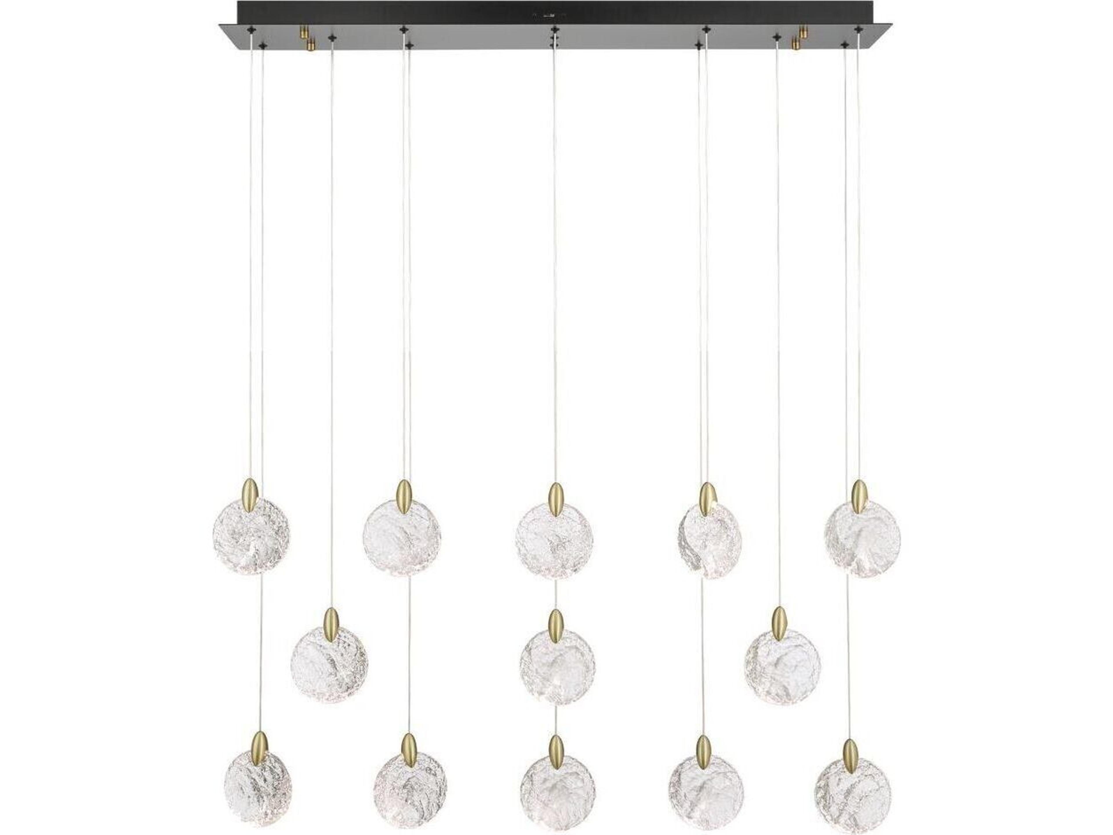 Artcraft Snowflake 13 -Light Satin Brass Linear Island Pendant