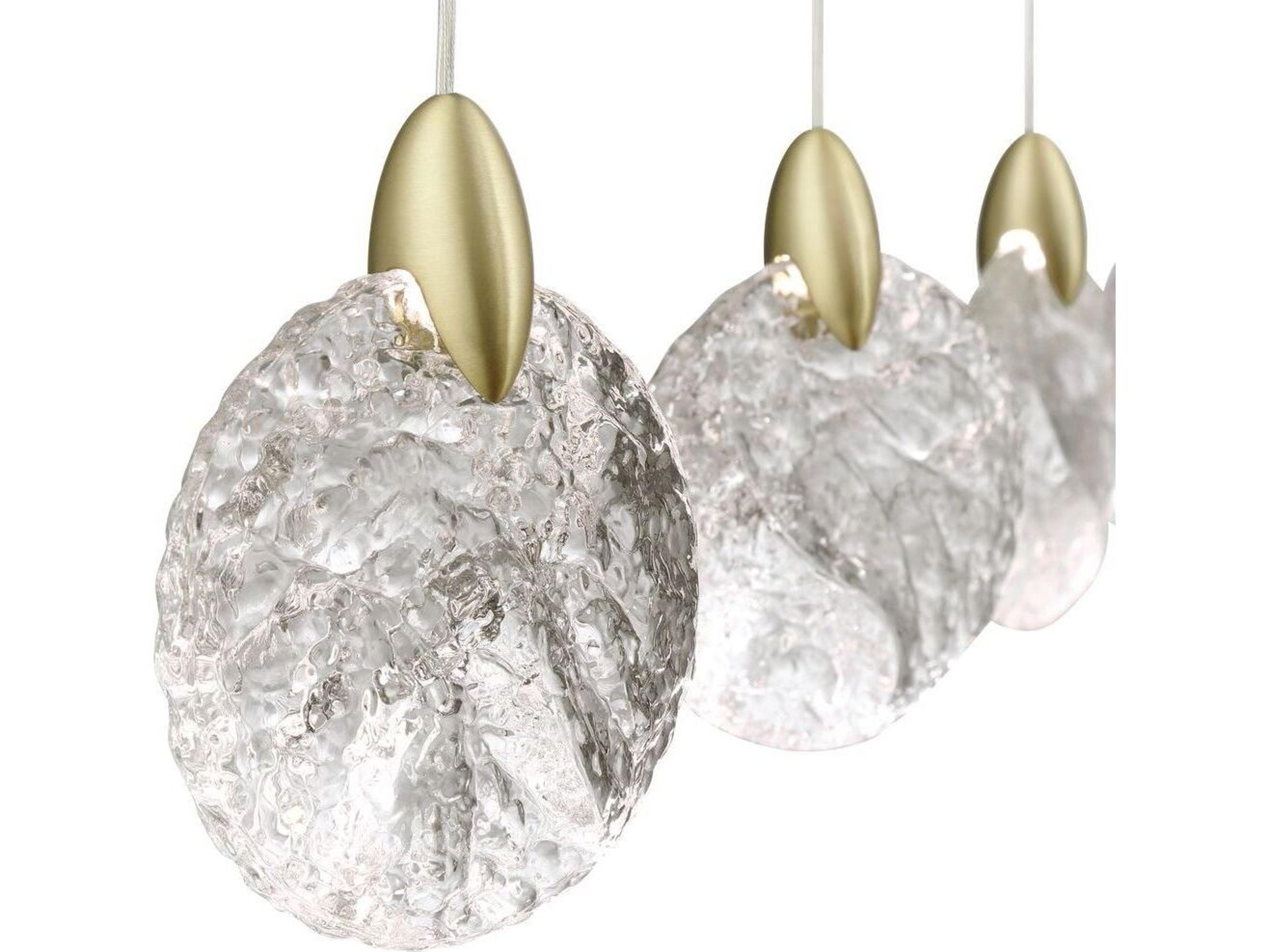 Artcraft Snowflake 13 -Light Satin Brass Linear Island Pendant