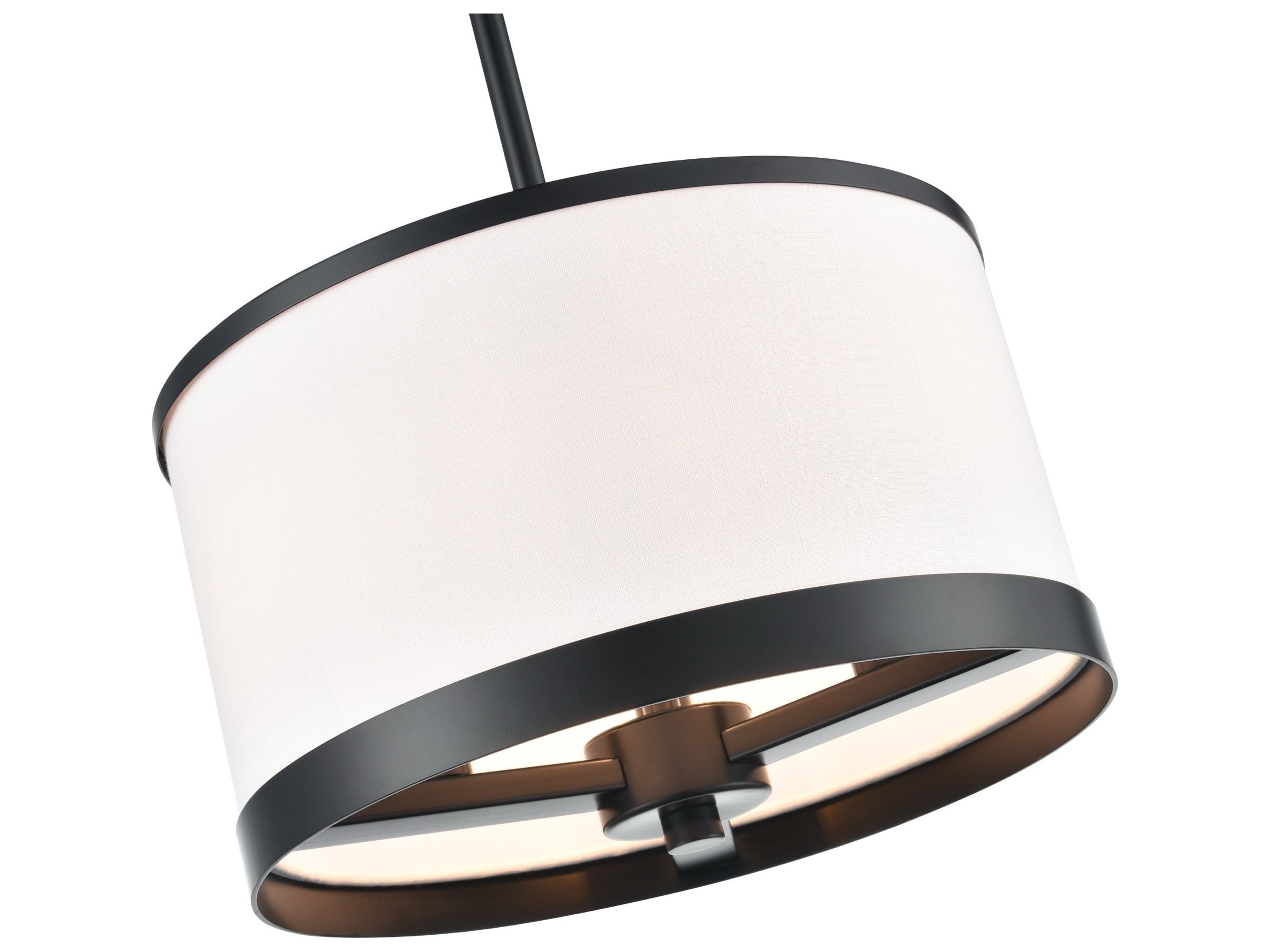 Artcraft High Street 3-Light Black Drum Pendant