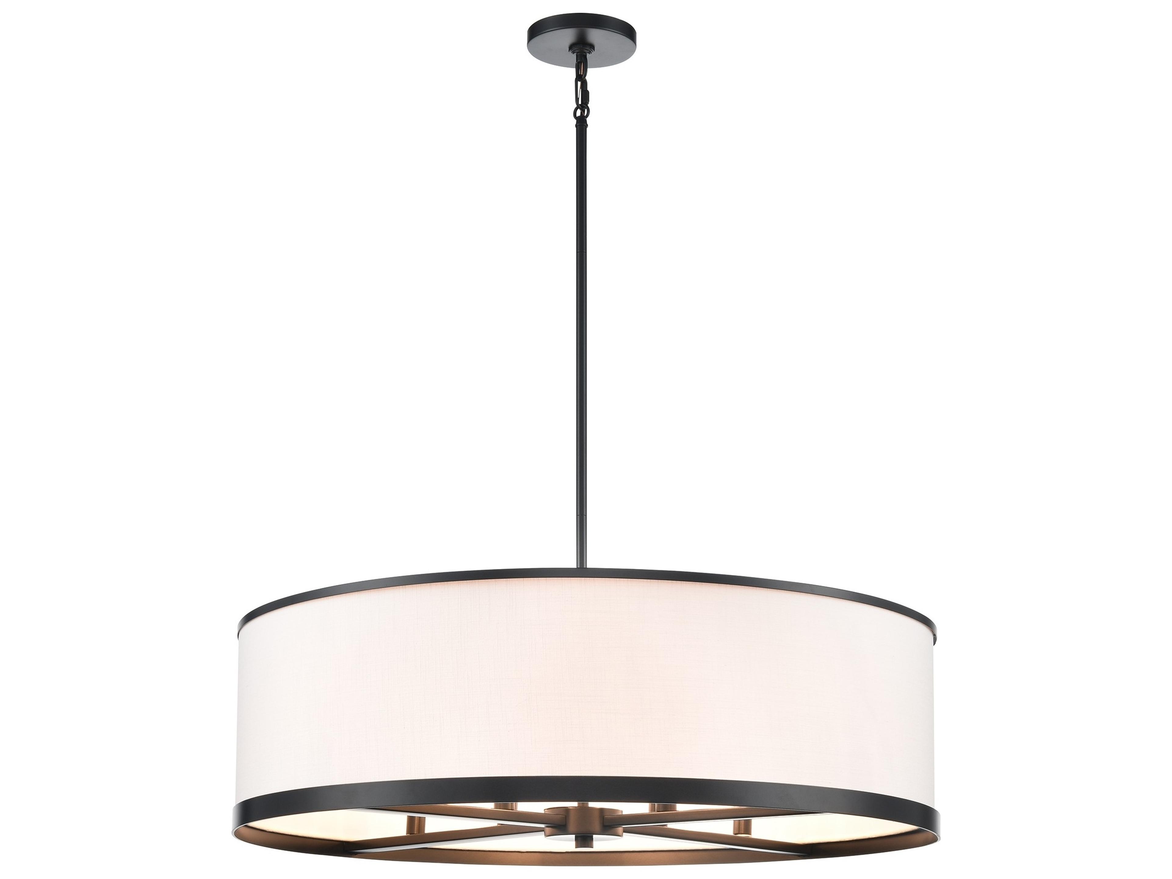 High Street Pendant 8-Light Black Drum Shade