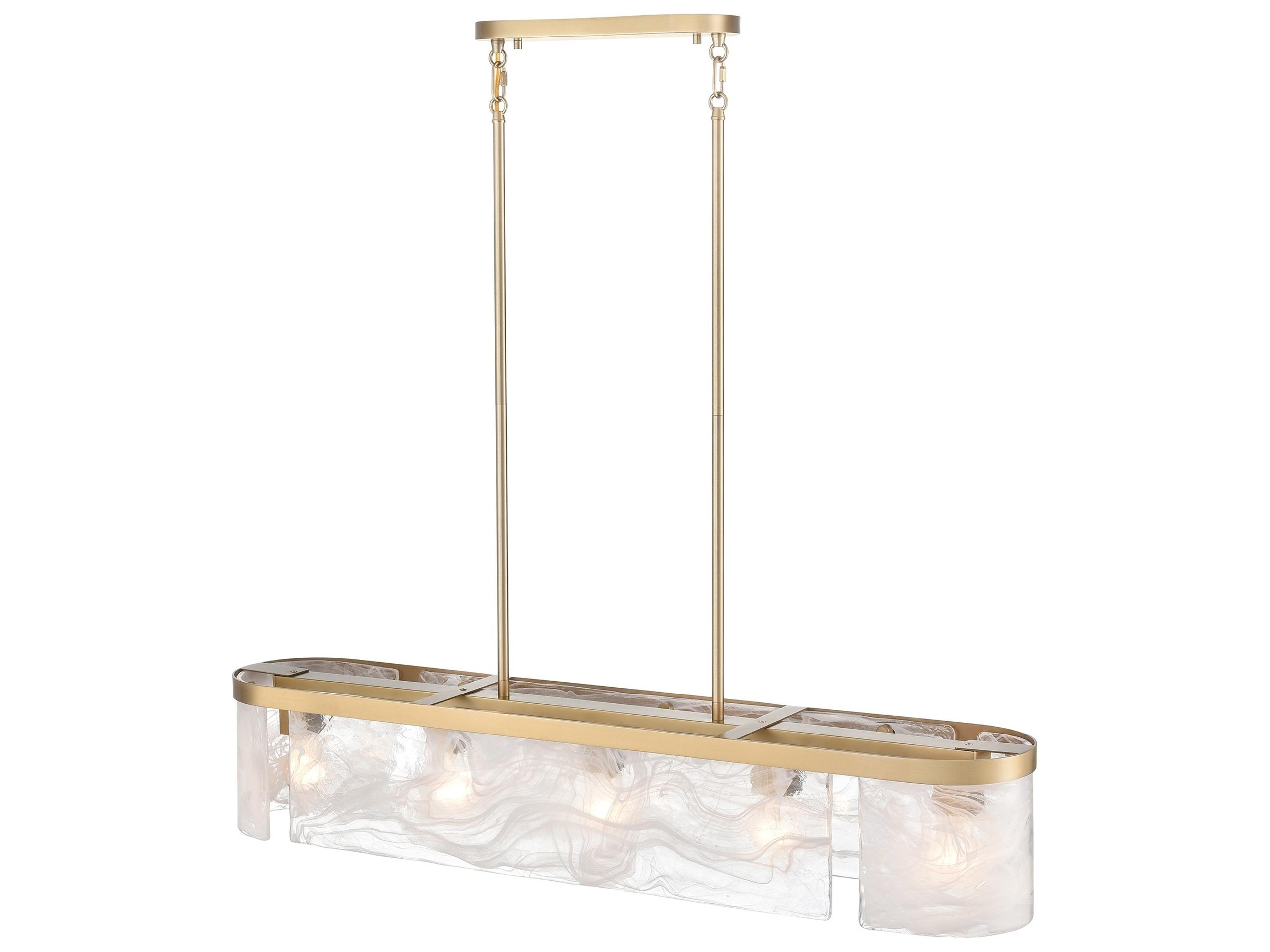 Artcraft Skye 6-Light Brass Linear Island Pendant
