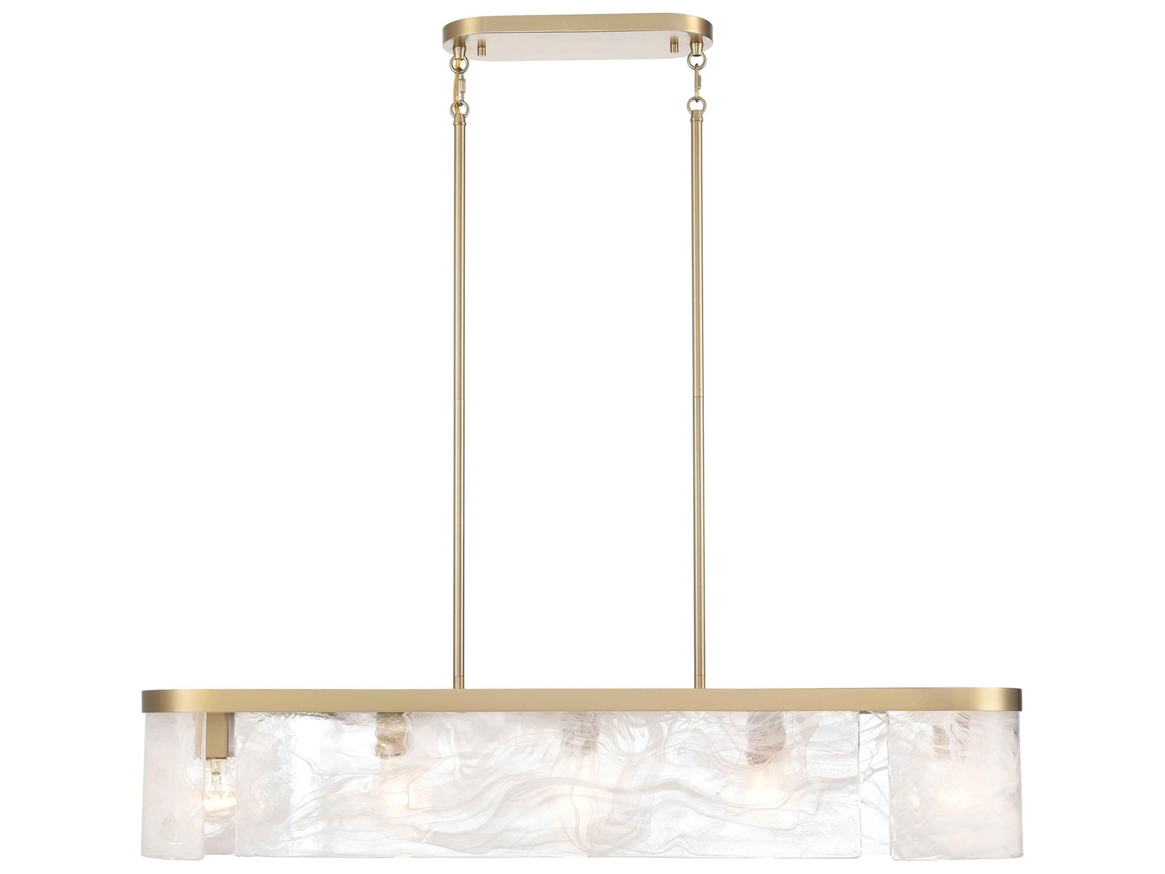 Artcraft Skye 6-Light Brass Linear Island Pendant