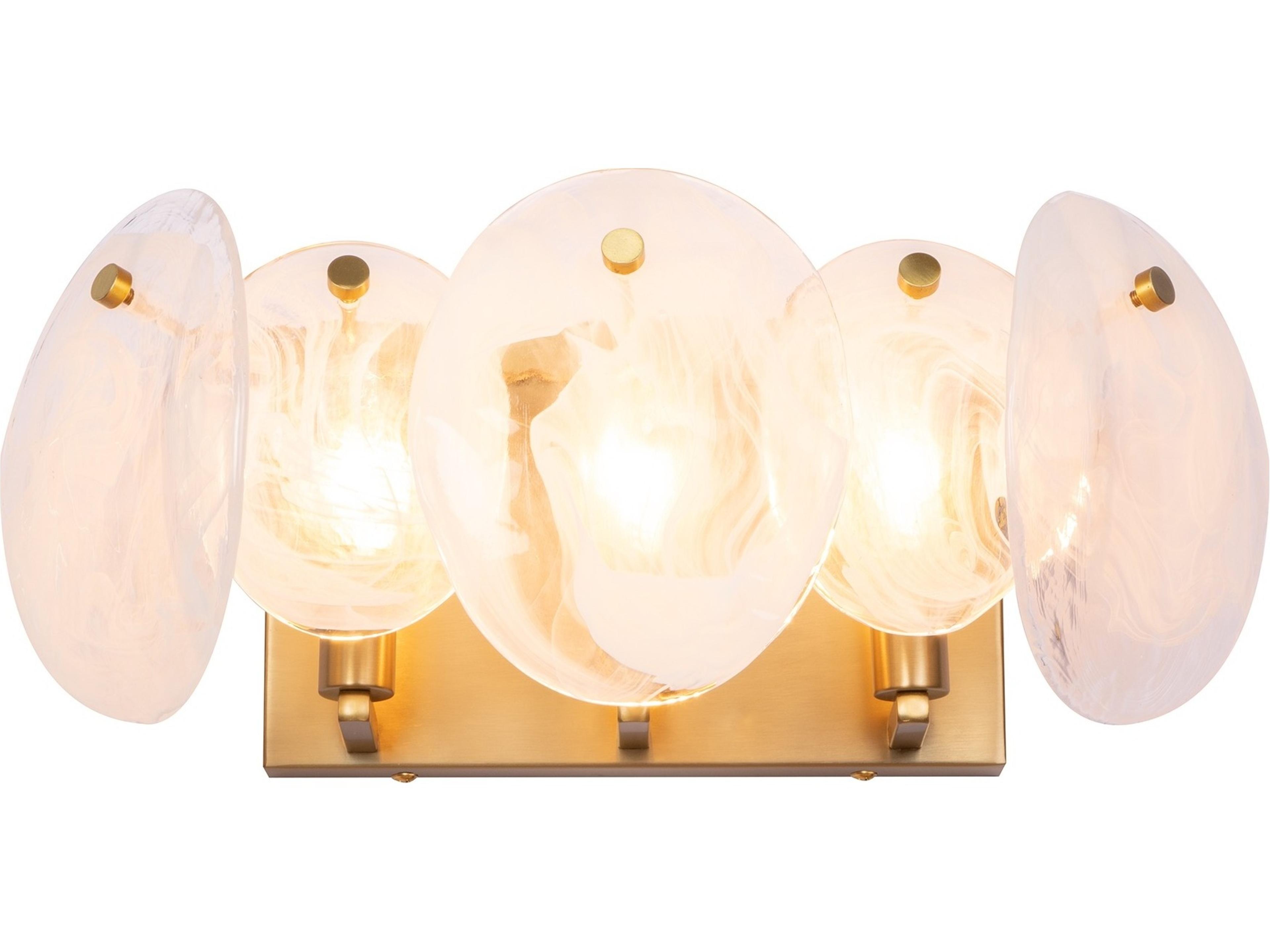 Artcraft Lily 3-Light Brushed Brass Vanity Light