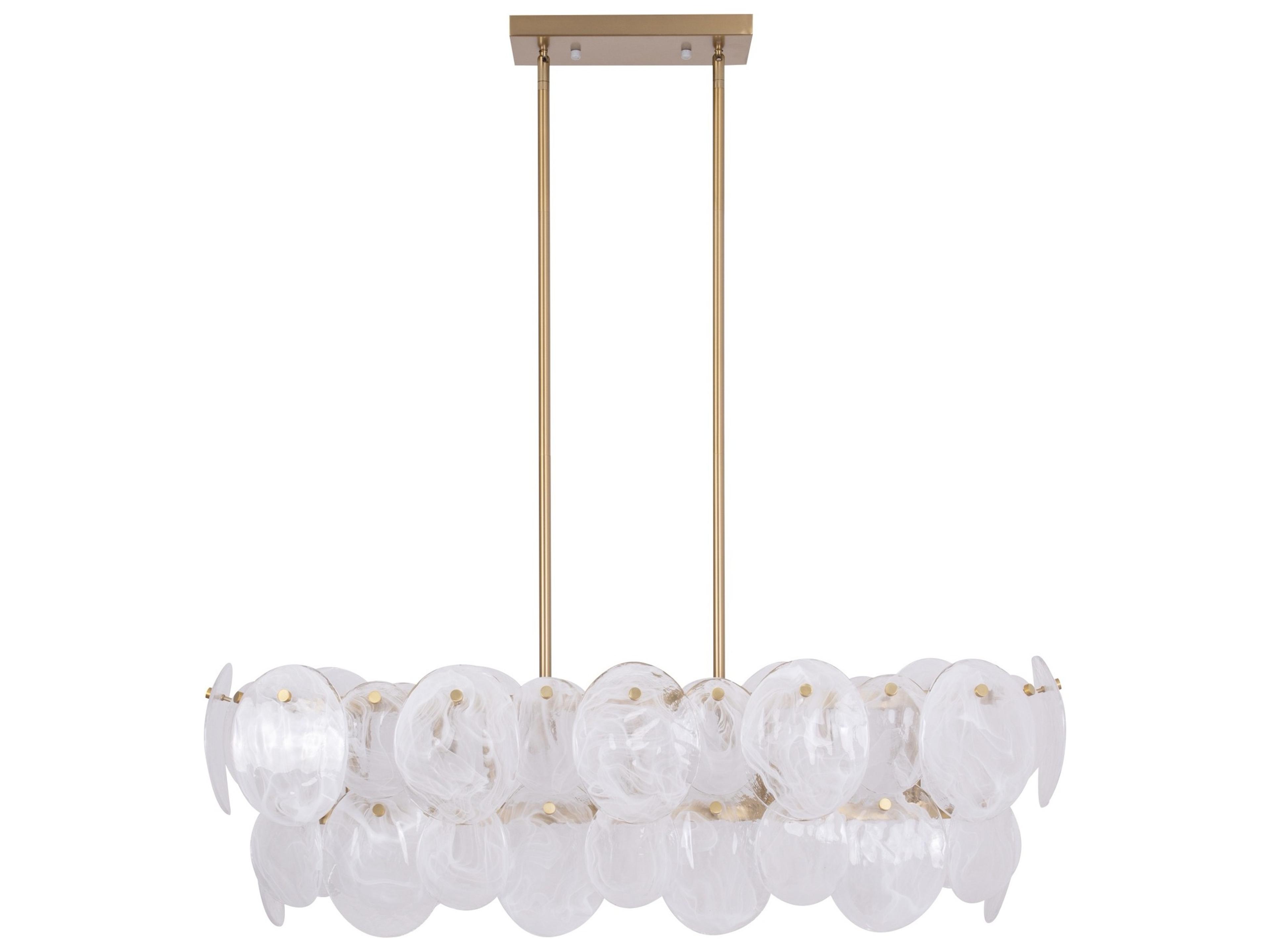 Artcraft Lily 7-Light Brushed Brass Linear Island Pendant