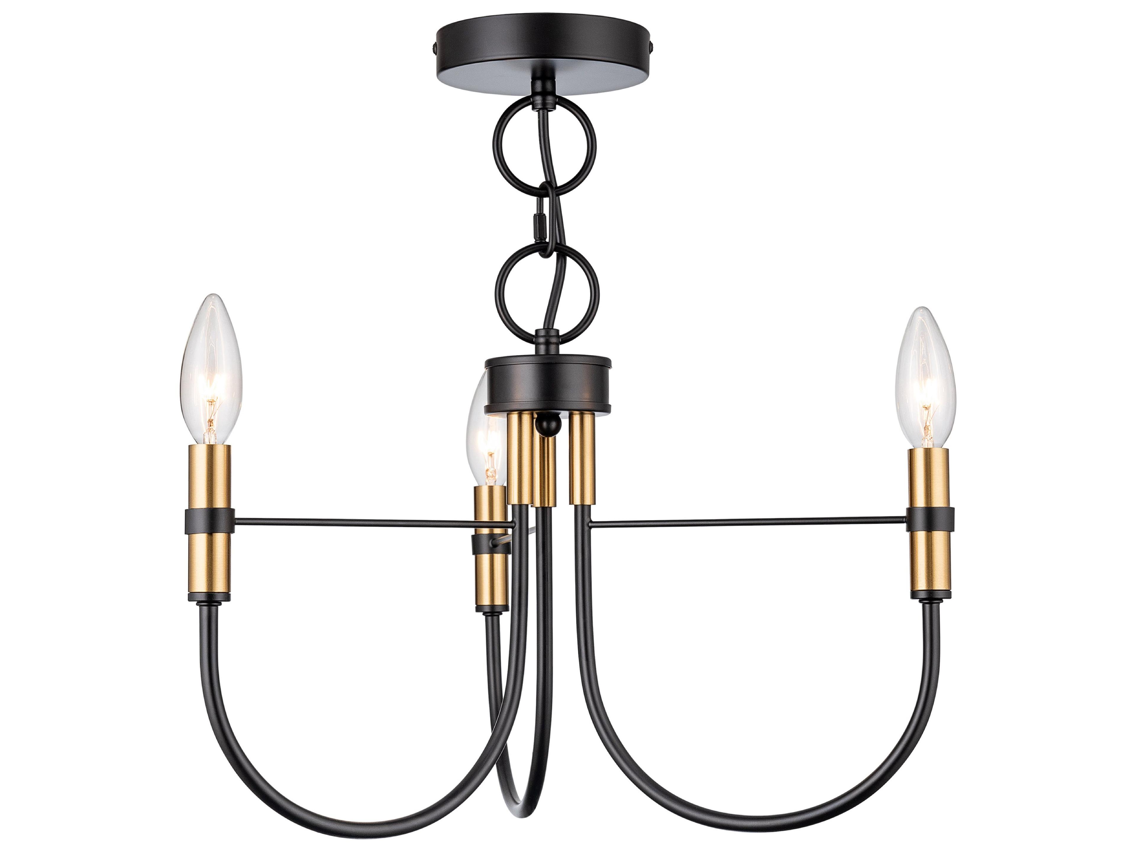 Artcraft Foundry 3-Light Black Candelabra Chandelier