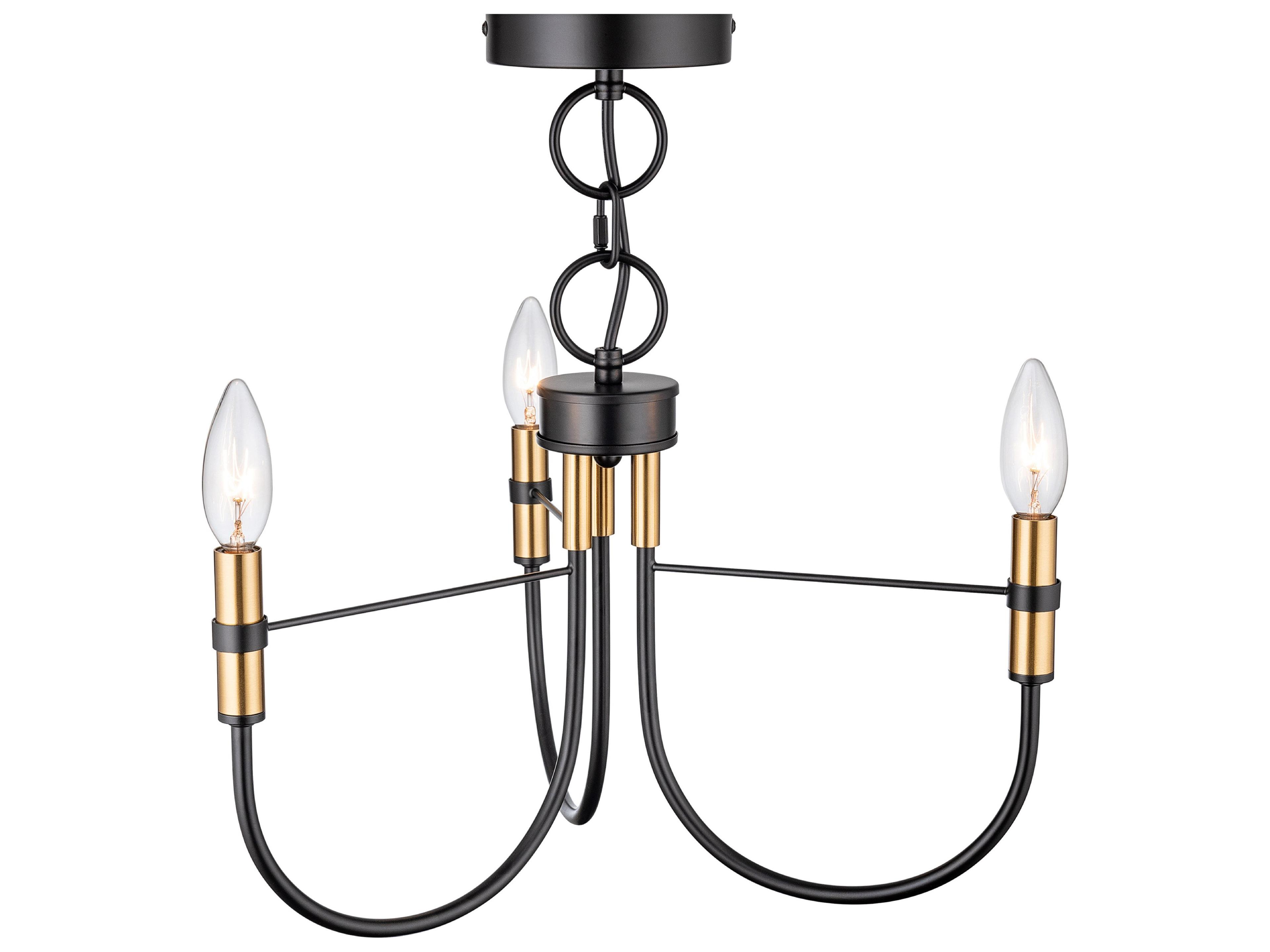 Artcraft Foundry 3-Light Black Candelabra Chandelier