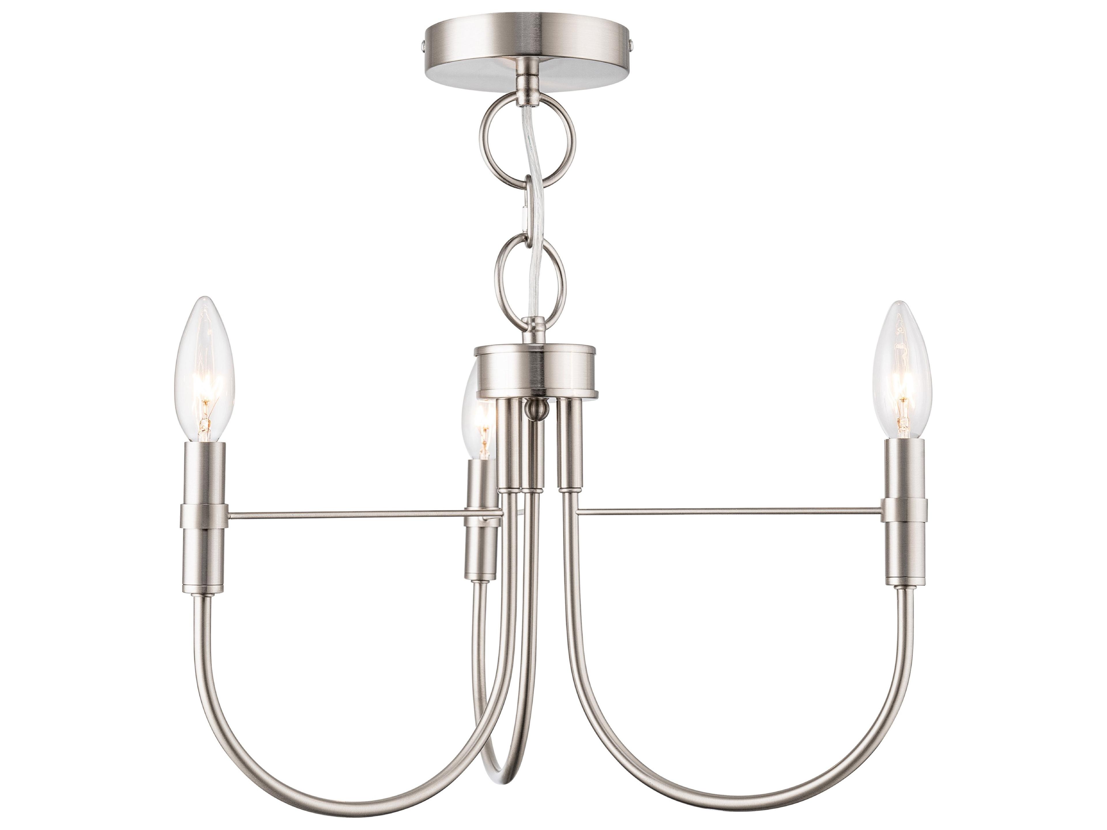 Artcraft Foundry 3-Light Brushed Nickel Candelabra Chandelier