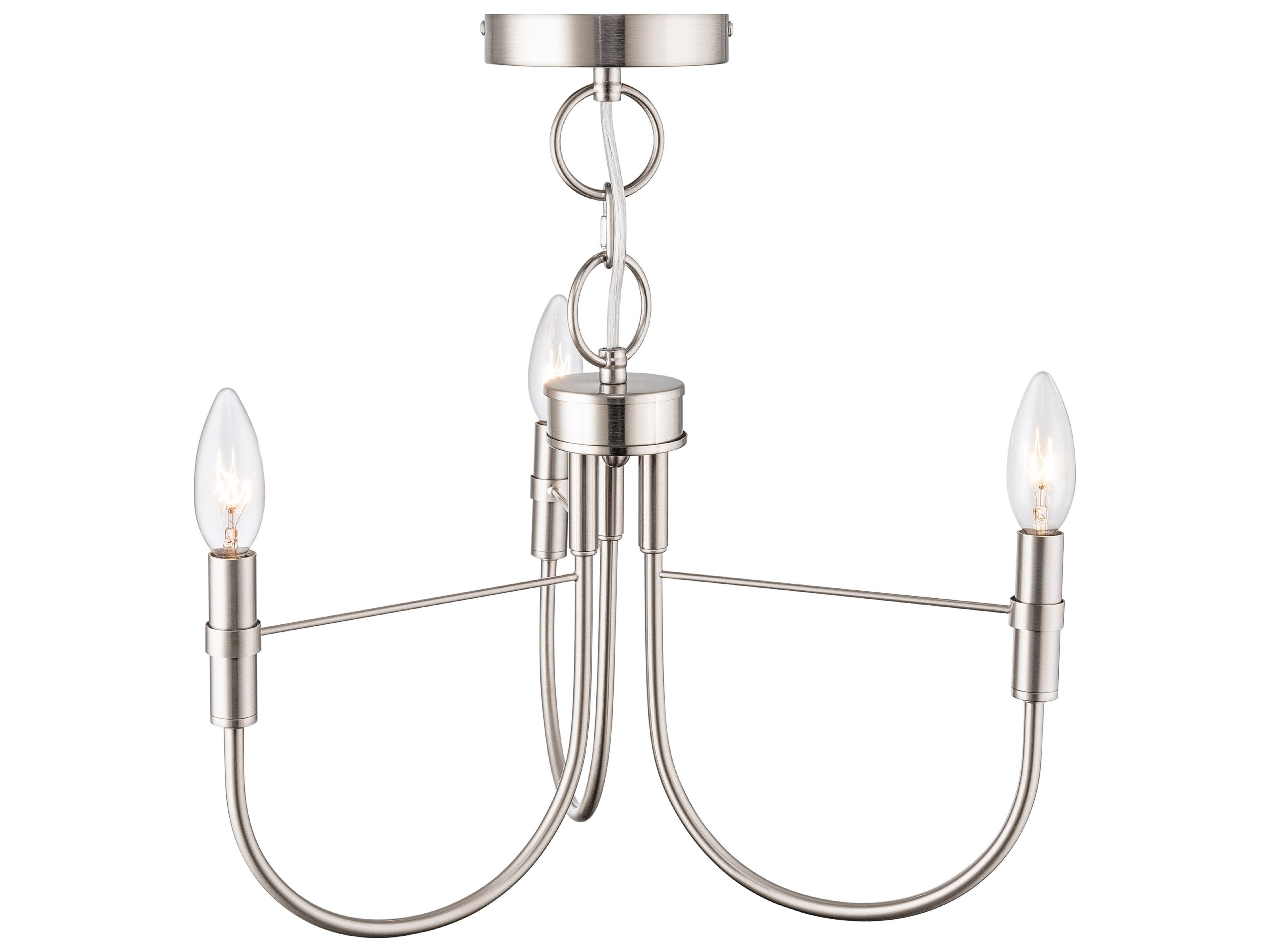 Artcraft Foundry 3-Light Brushed Nickel Candelabra Chandelier