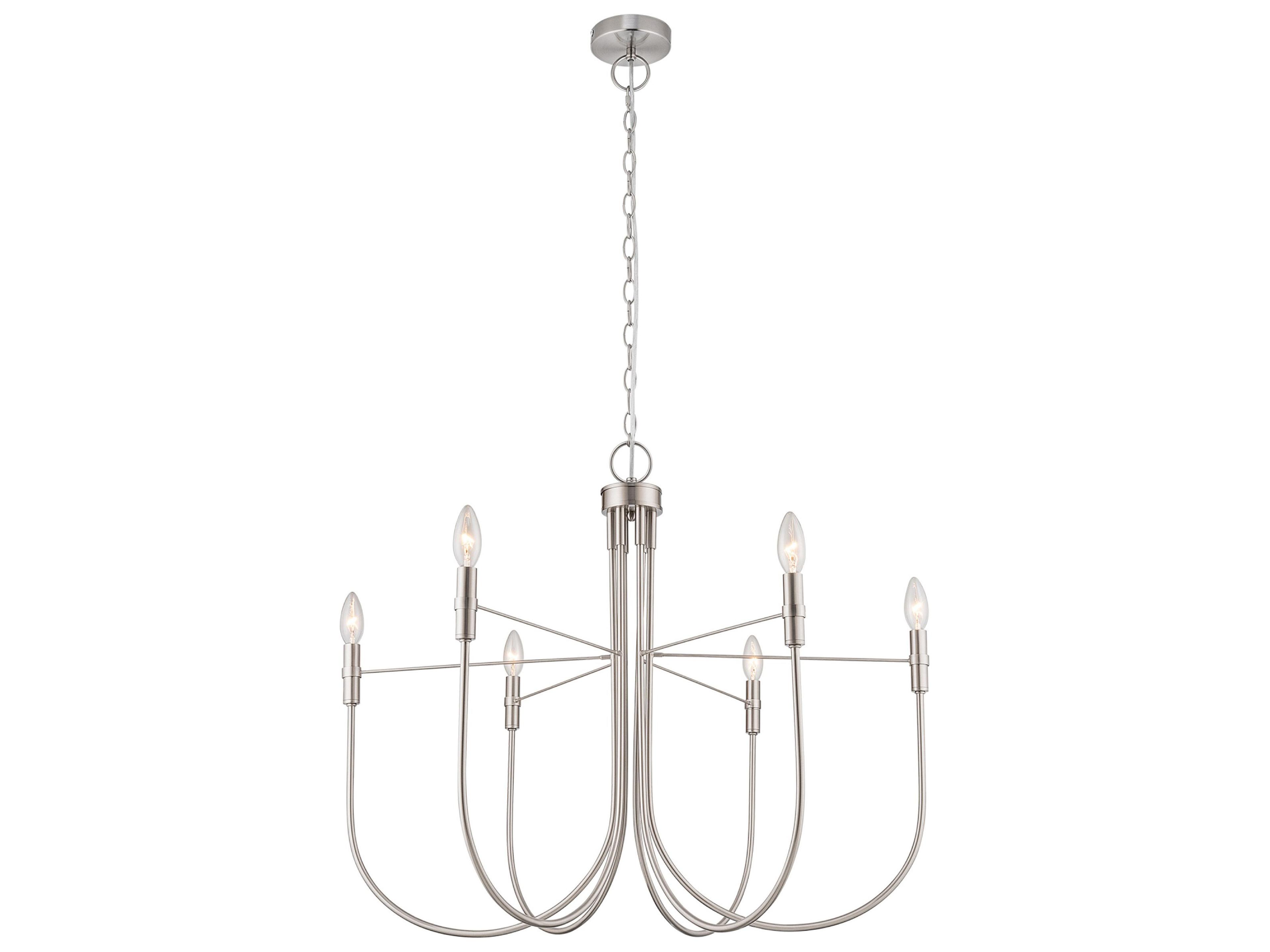 Foundry Six Light Chandelier in Brushed Nickel