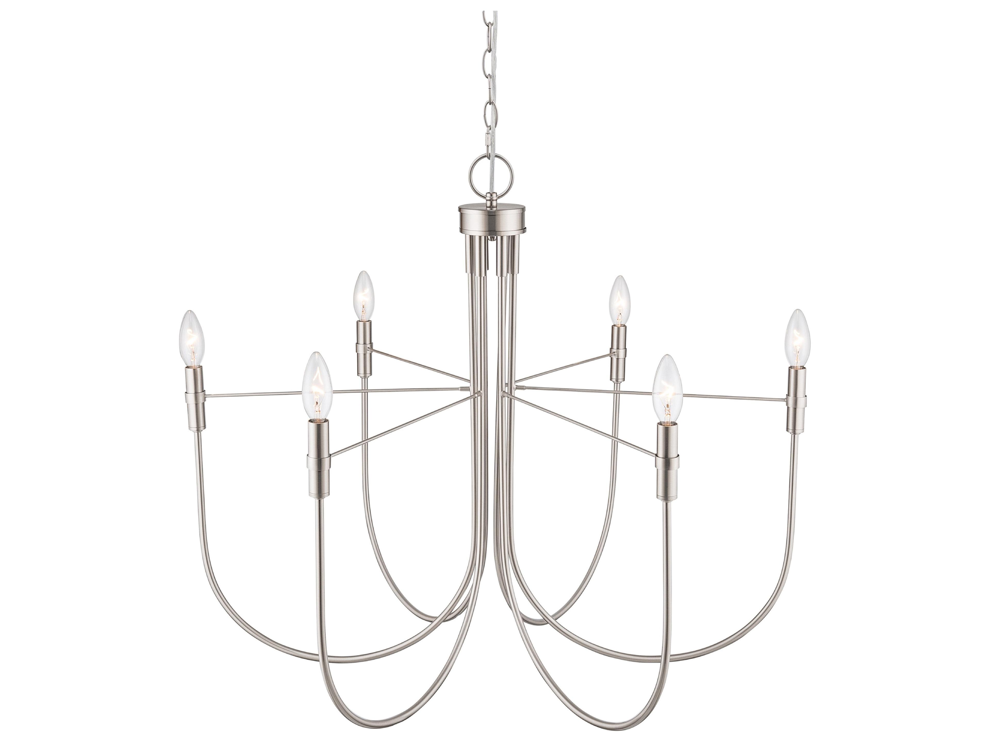 Artcraft Foundry 6-Light Brushed Nickel Candelabra Chandelier