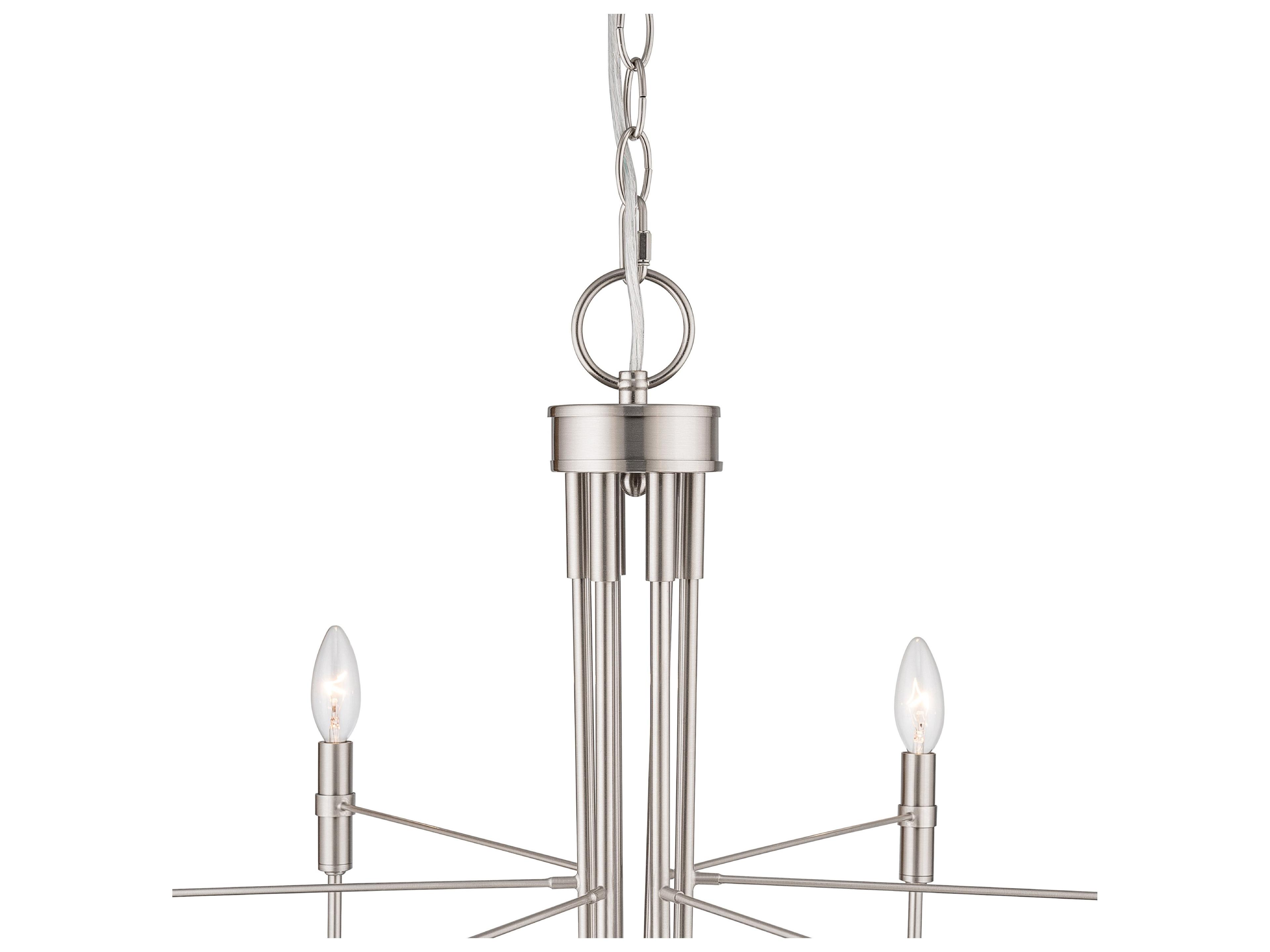 Artcraft Foundry 6-Light Brushed Nickel Candelabra Chandelier