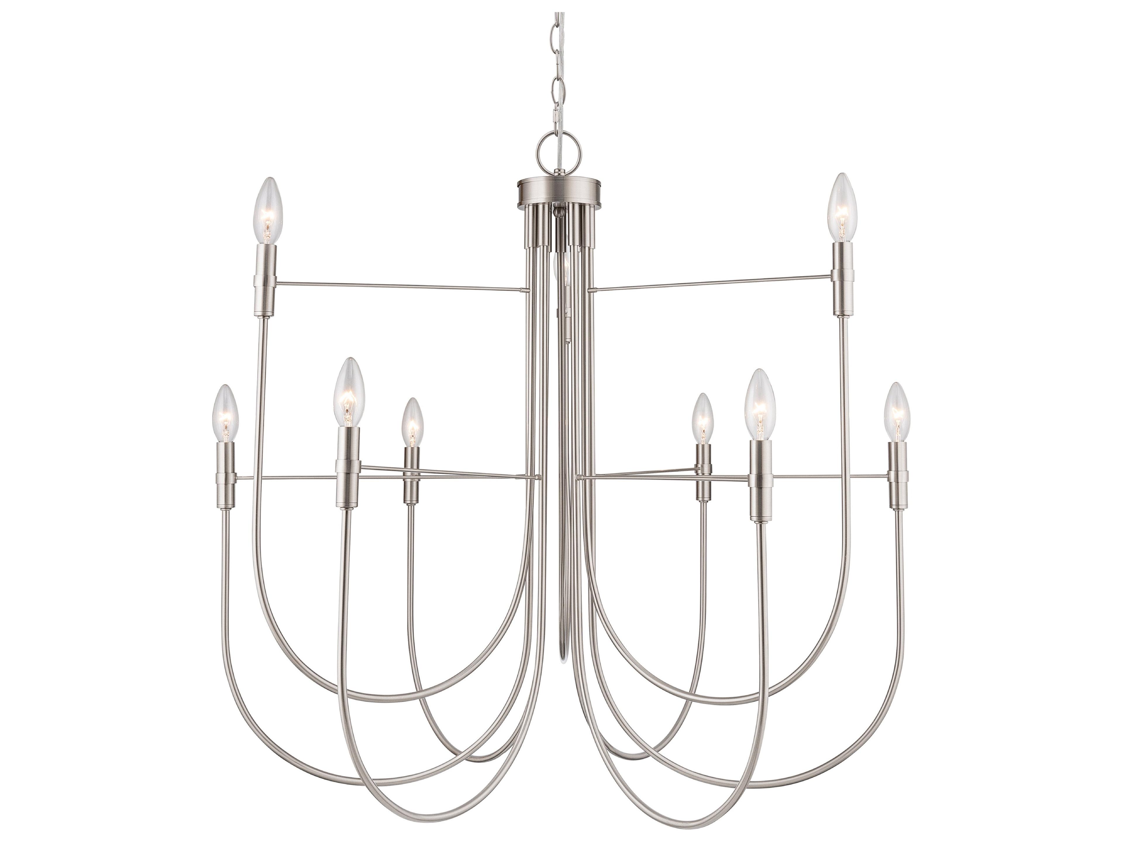 Artcraft Foundry 9-Light Brushed Nickel Candelabra Chandelier