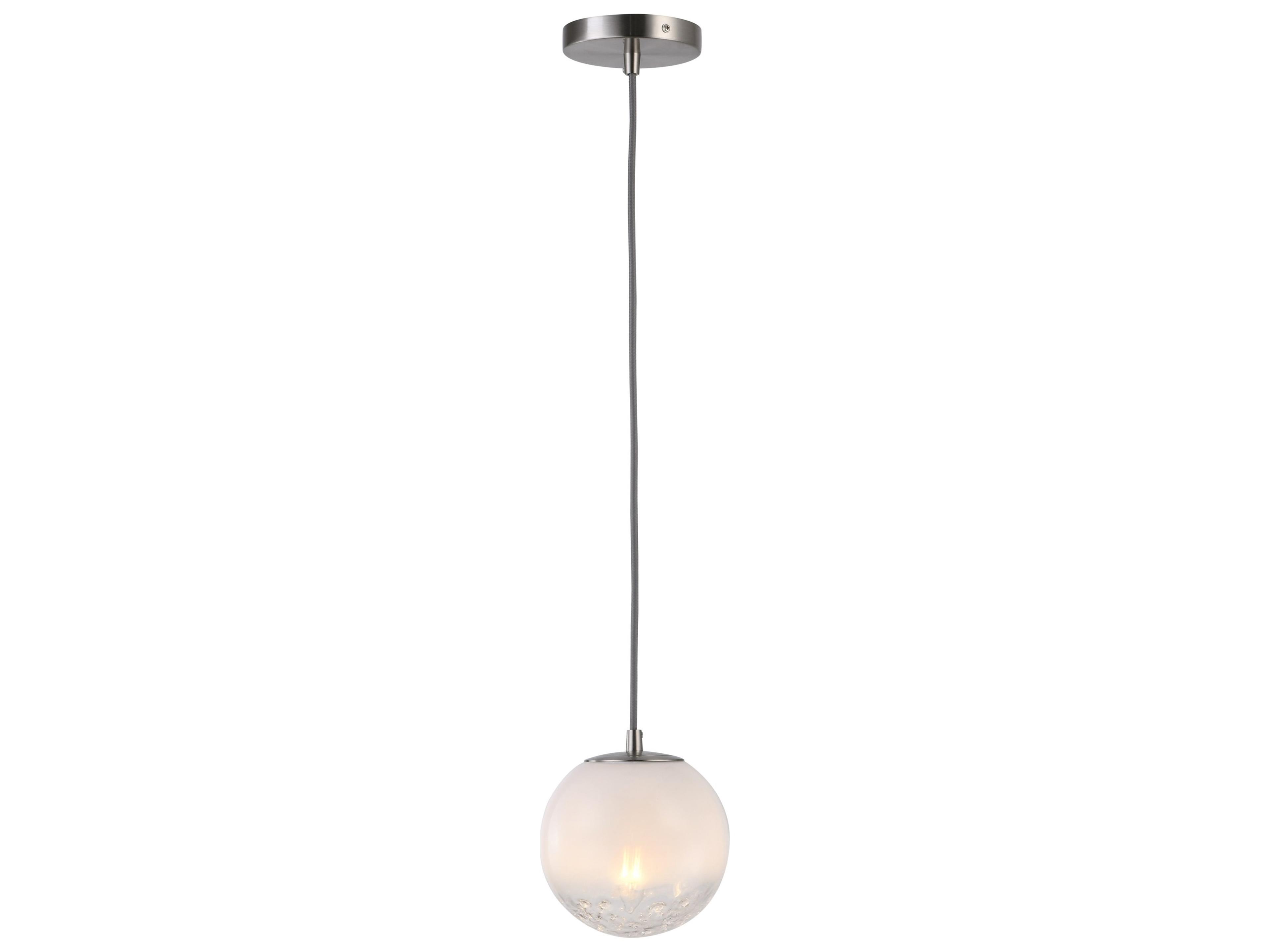 Artcraft Moonlight 1-Light Satin Nickel Globe Pendant