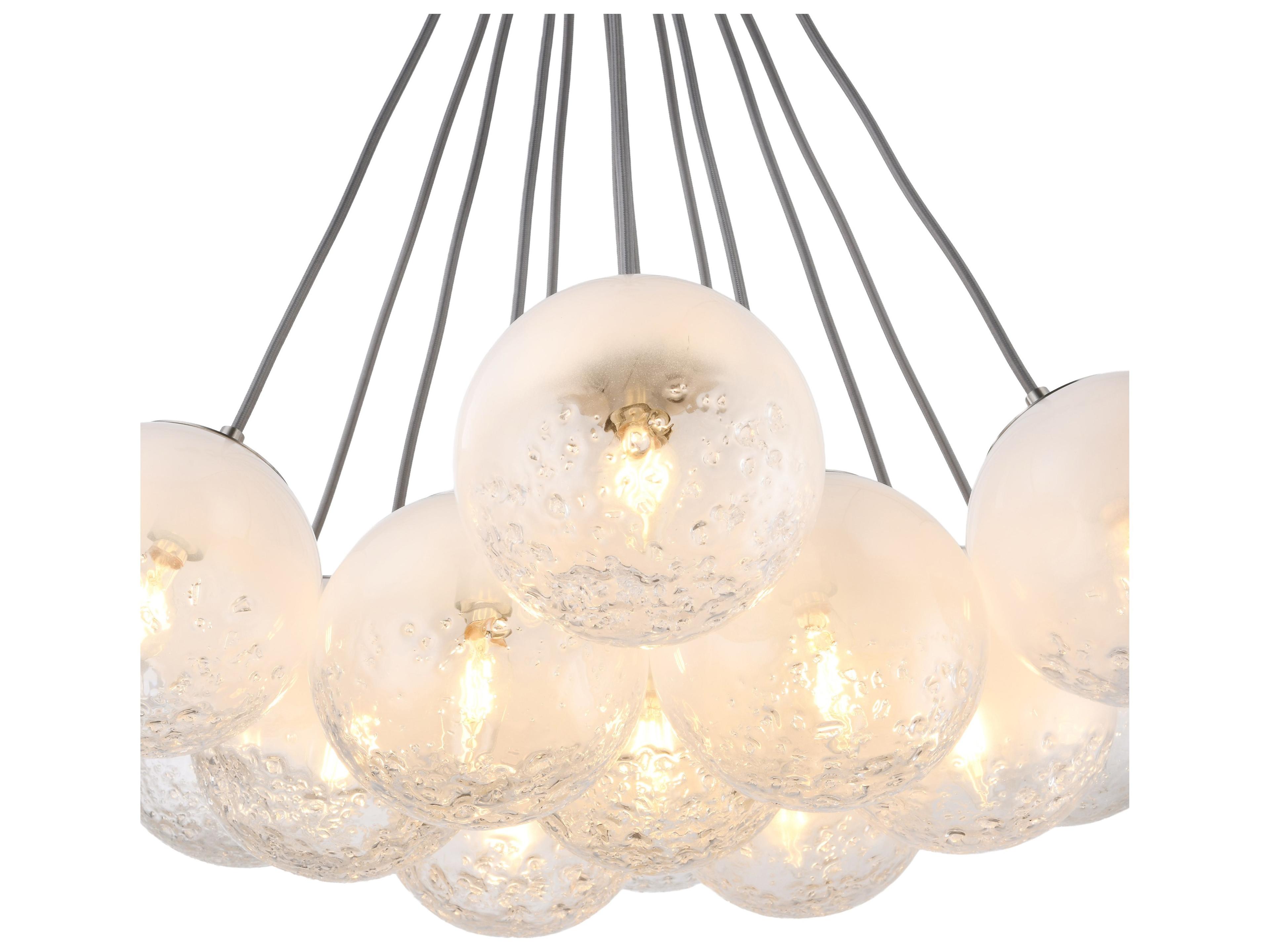 Artcraft Moonlight 12-Light Satin Nickel Globe Pendant