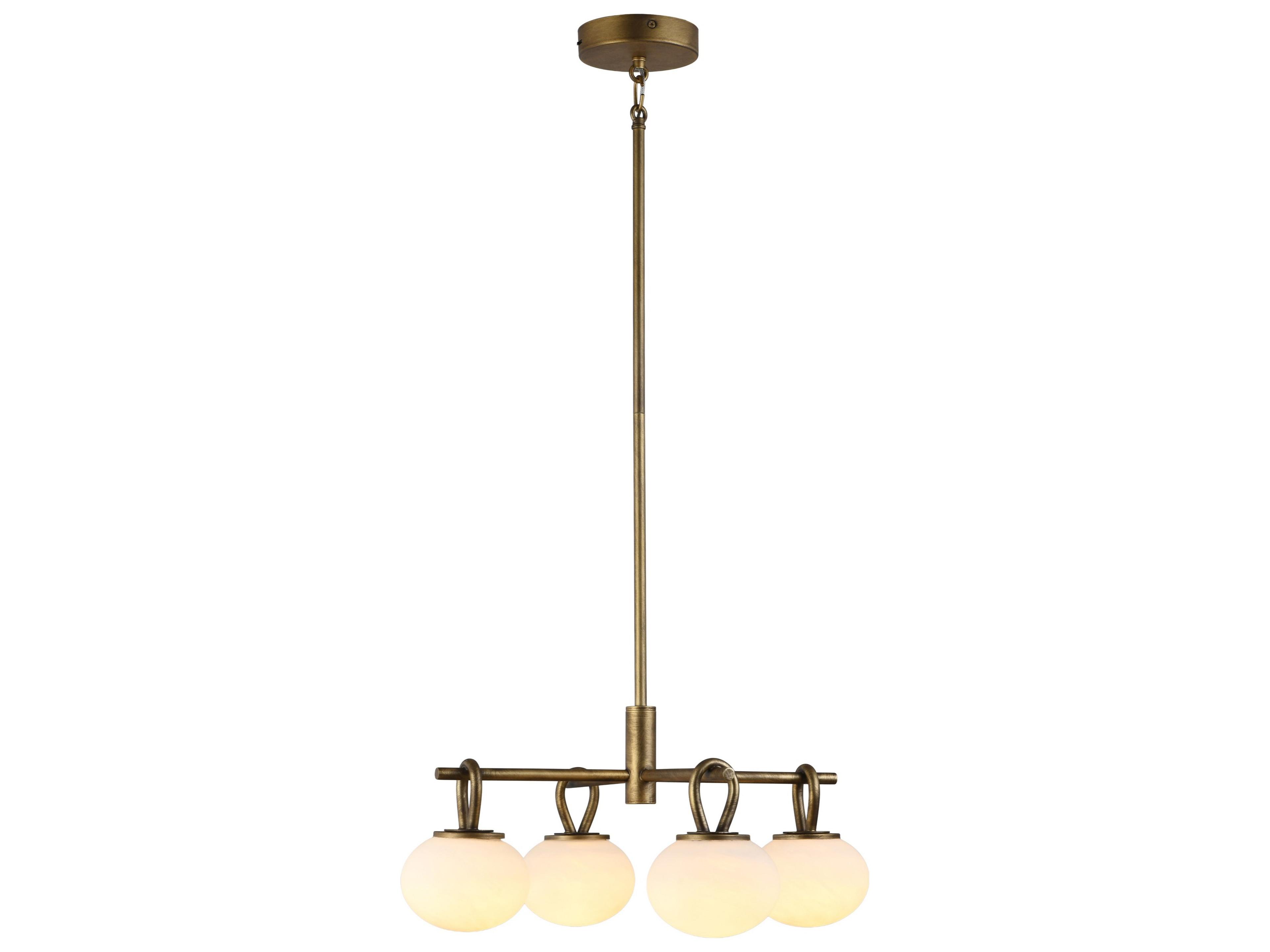 Artcraft Velora 4-Light Legacy Brass Globe Pendant