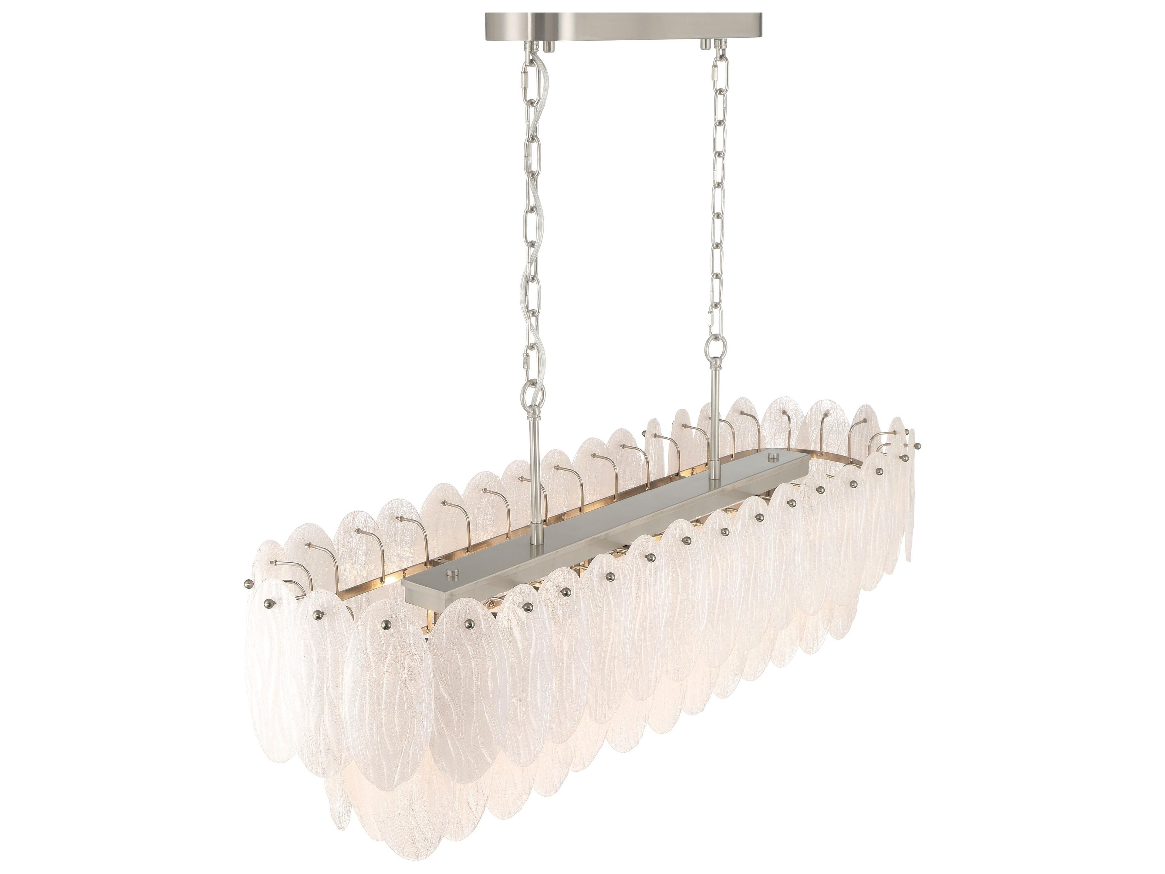 Artcraft Serena 9-Light Satin Nickel Linear Island Pendant