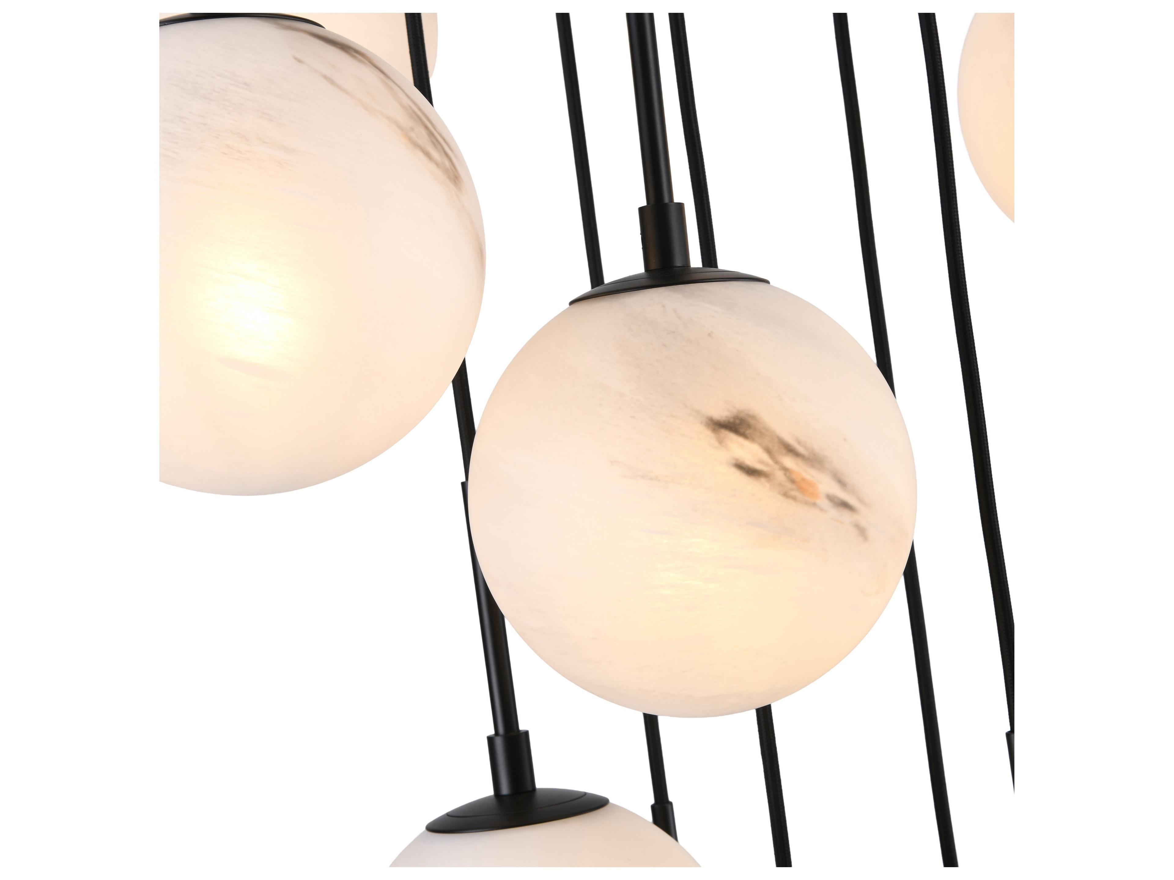 Artcraft Nightfall 15-Light Black Globe Round Pendant