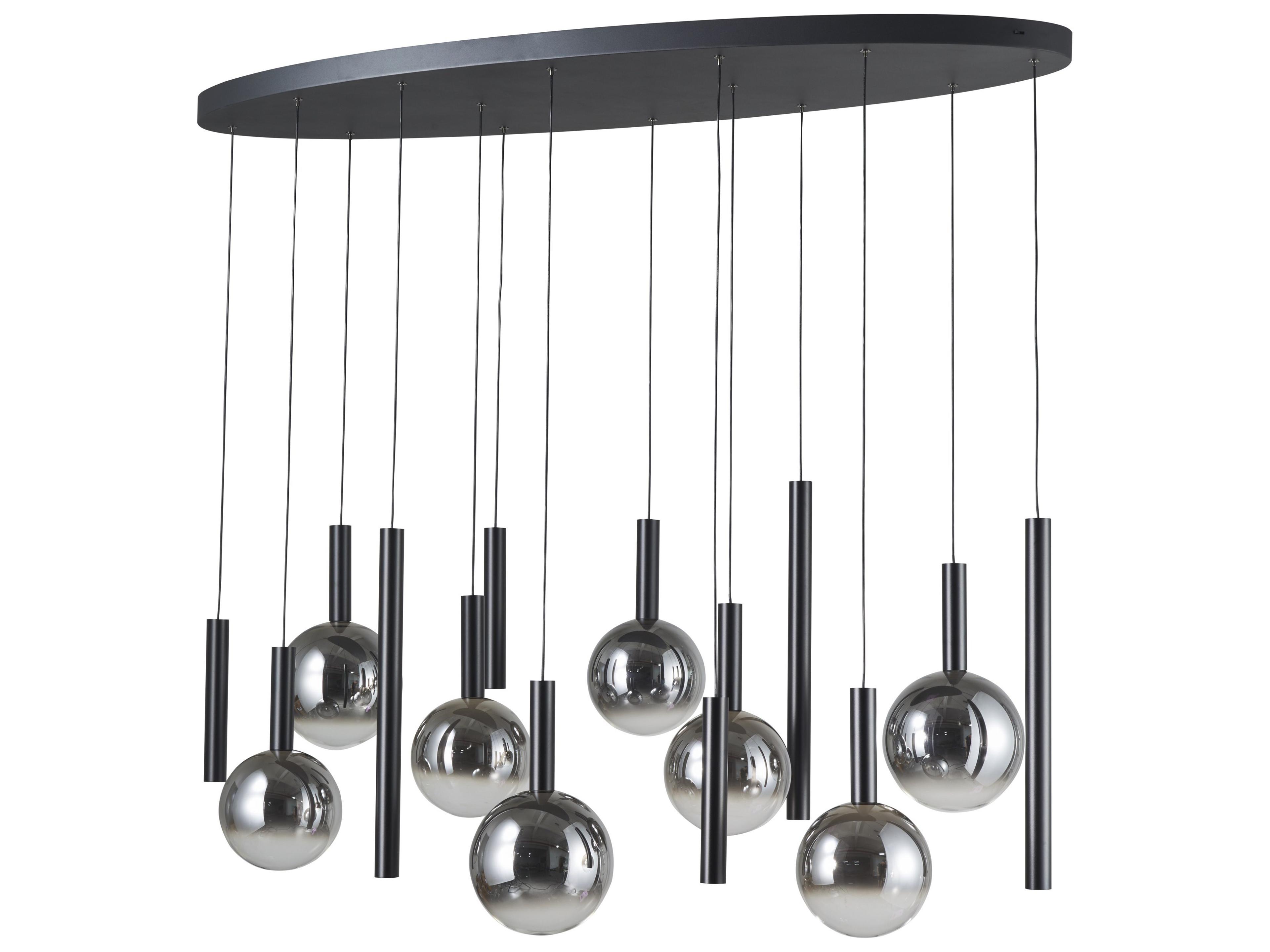 Artcraft Modella 14-Light Black Globe Round Island Pendant