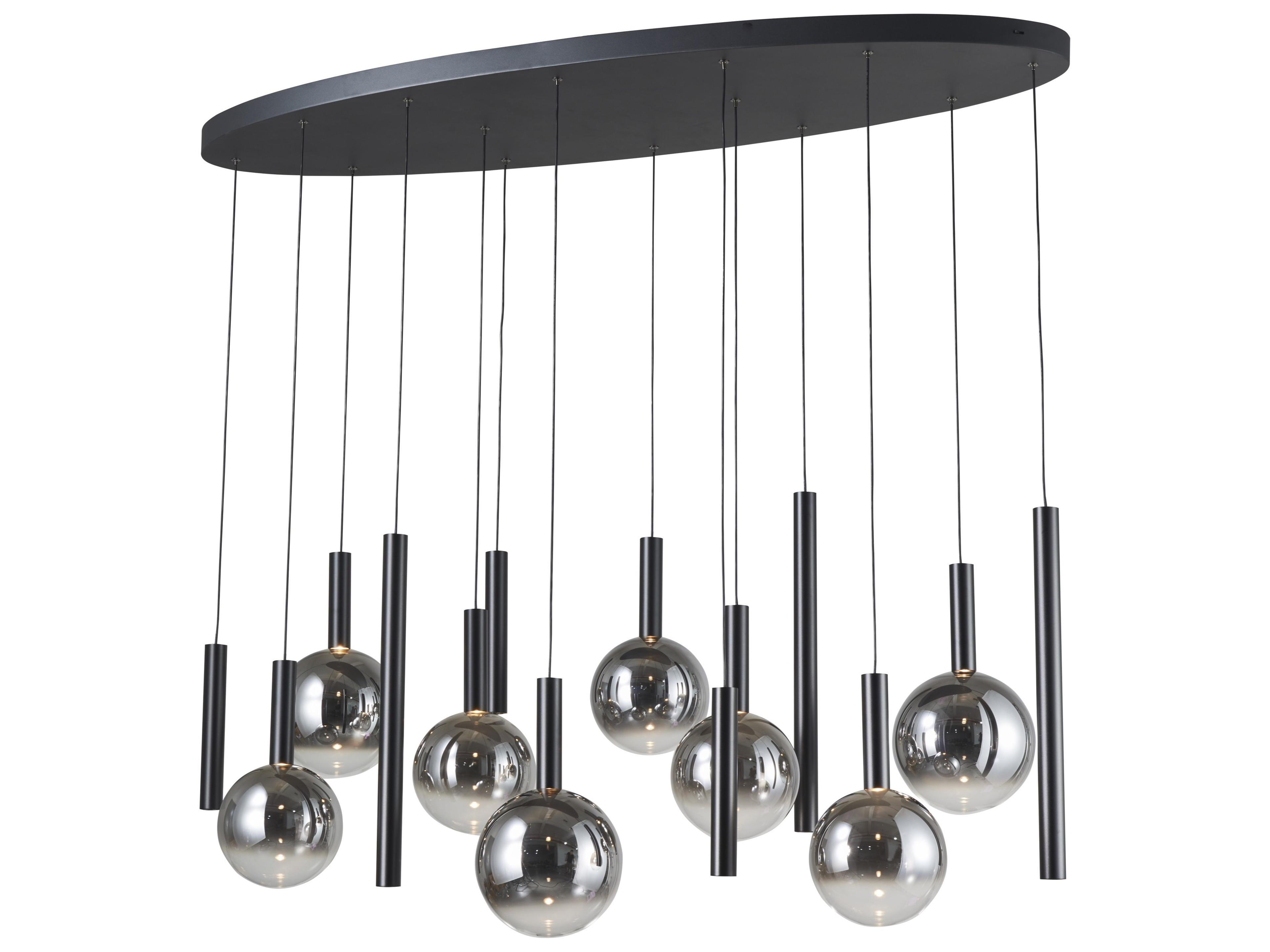 Artcraft Modella 14-Light Black Globe Round Island Pendant